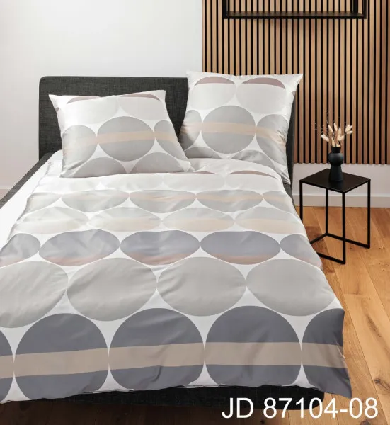 Janine Janine Mako-Satin Bettwäsche J. D. 87104 grau sand Größe:  155x200 c günstig online kaufen