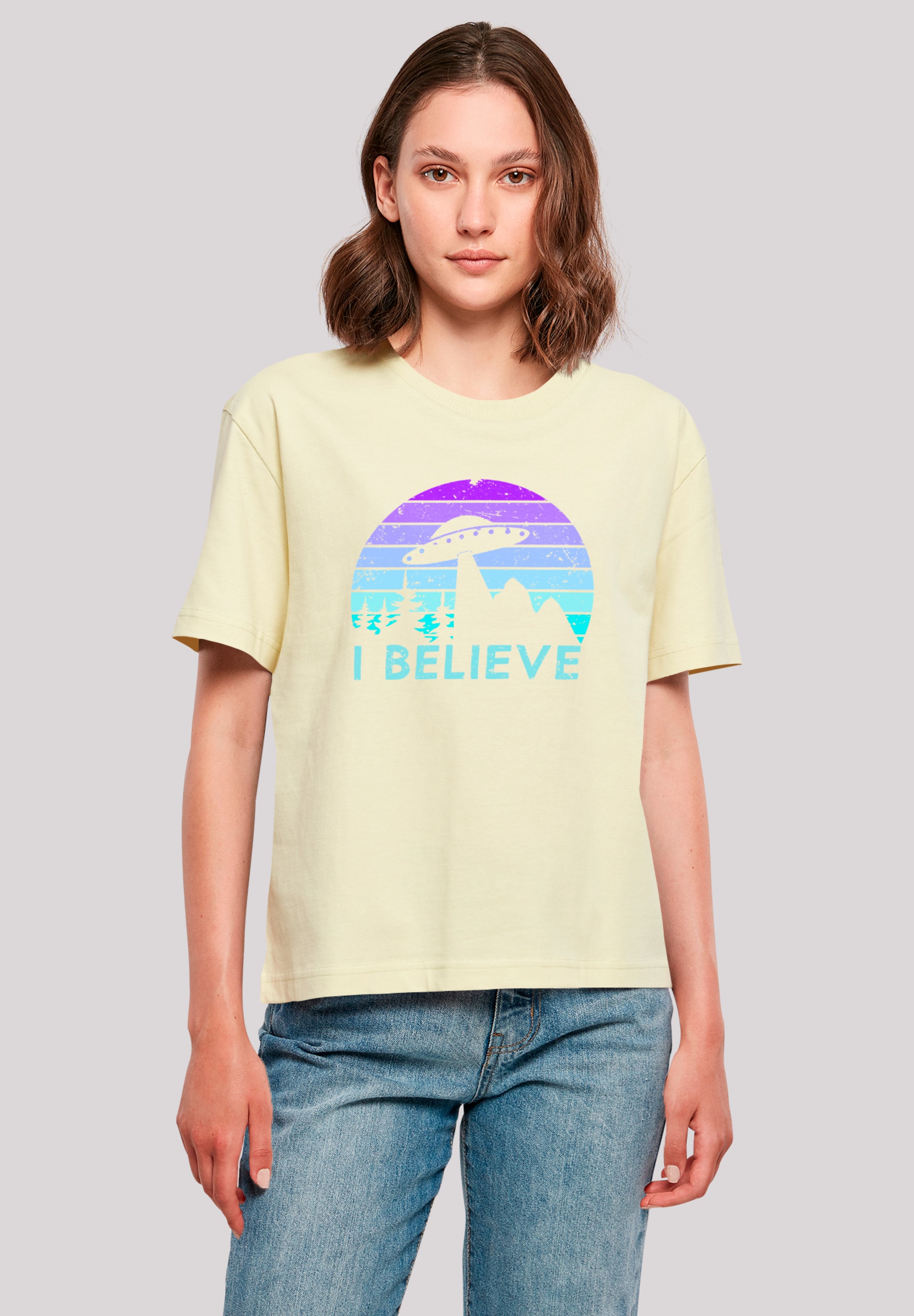 F4NT4STIC T-Shirt "I BELIEVE UFO Alien Raumschiff Retro", Premium Qualität günstig online kaufen