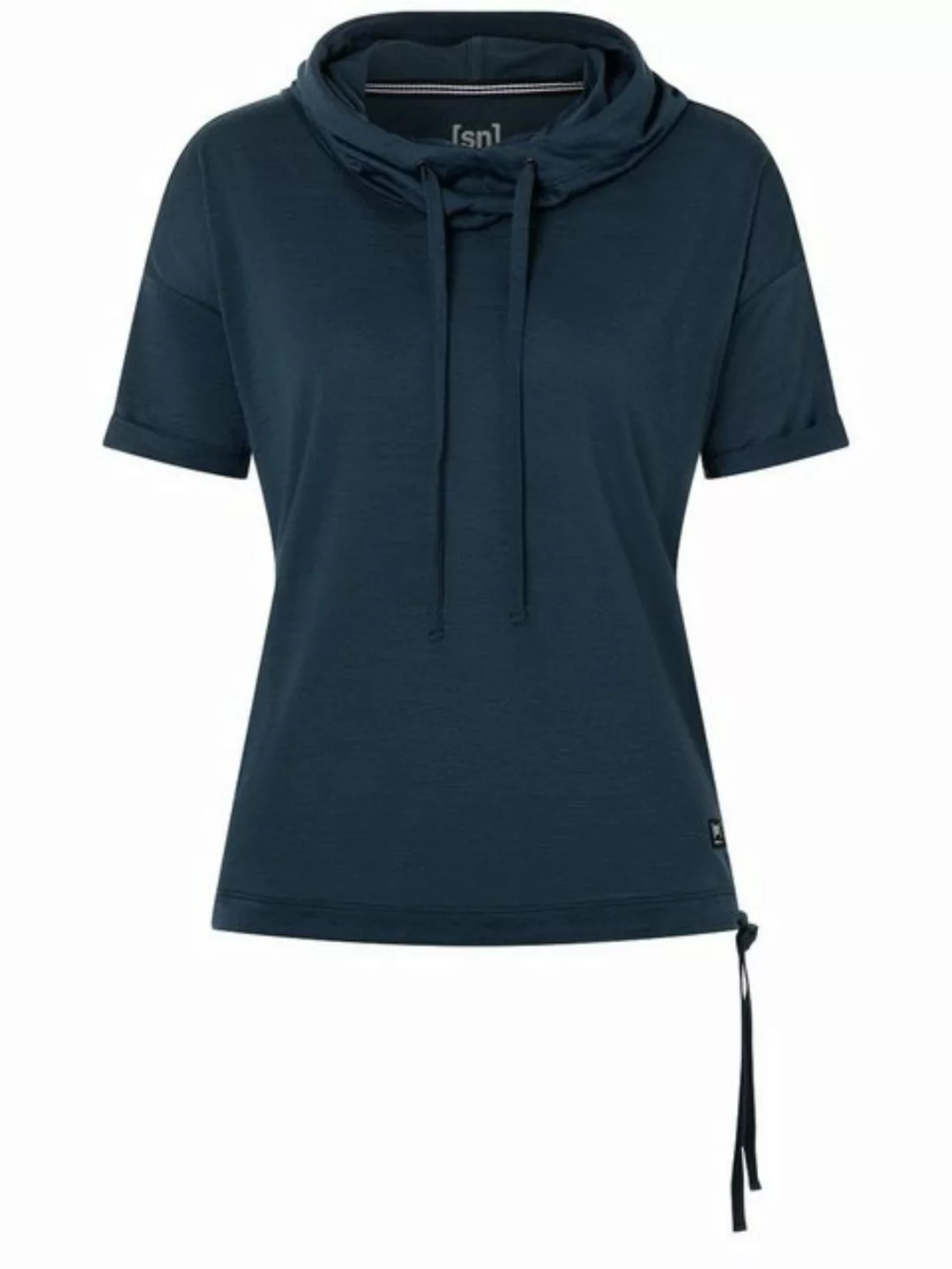 SUPER.NATURAL Hoodie kurzarm für Damen, Merino JUSTSHORT mit Tunnelzug, cas günstig online kaufen