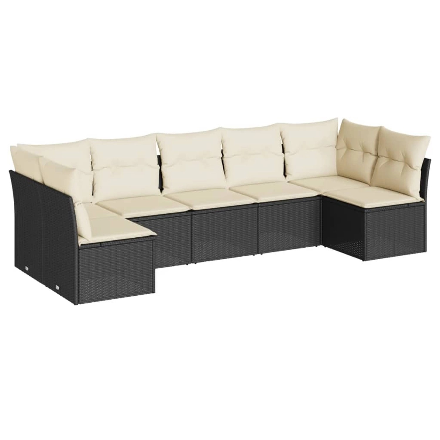 vidaXL 7-tlg Garten-Sofagarnitur mit Kissen Schwarz Poly Rattan Modell 33 günstig online kaufen