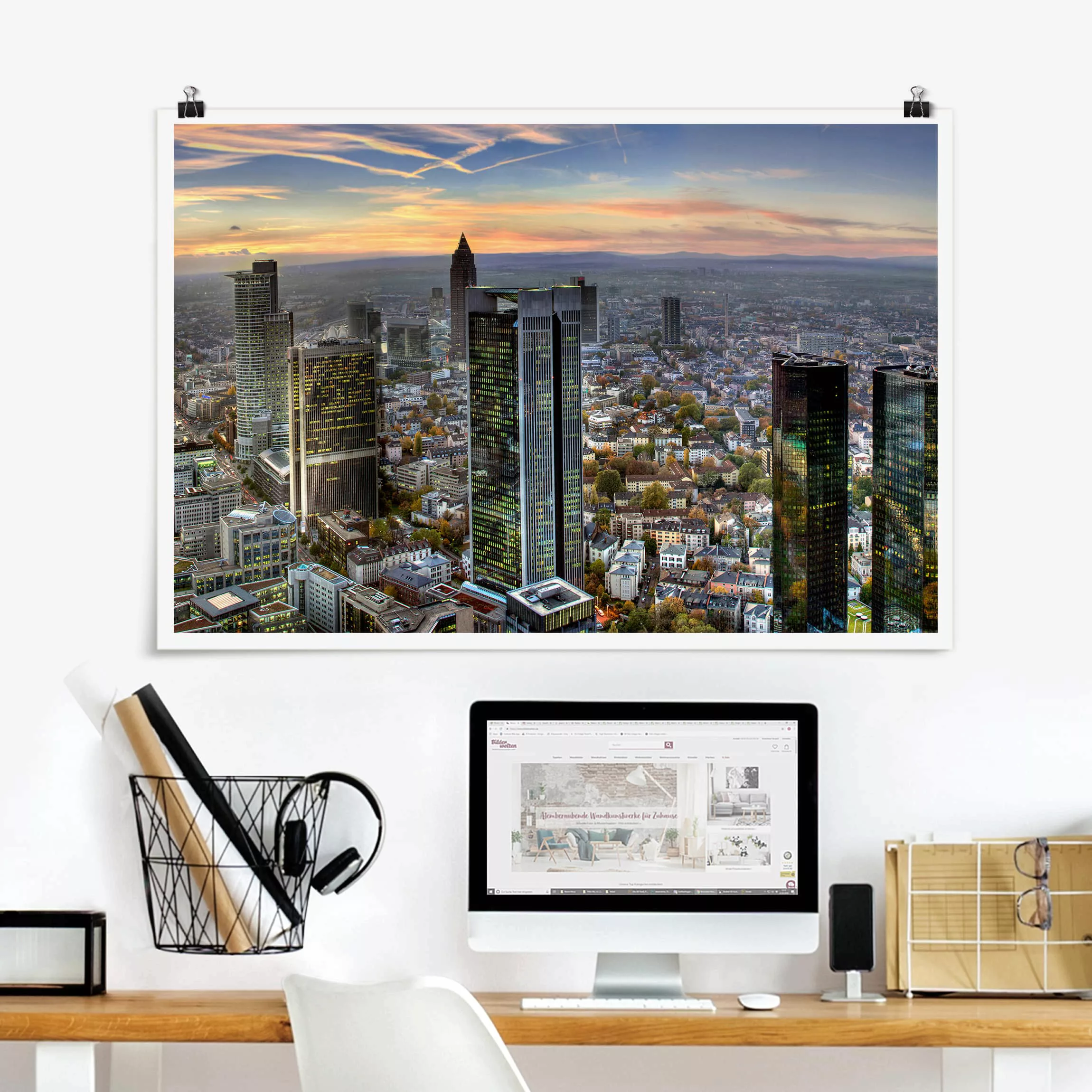 Poster Architektur & Skyline - Querformat MAINhattan günstig online kaufen