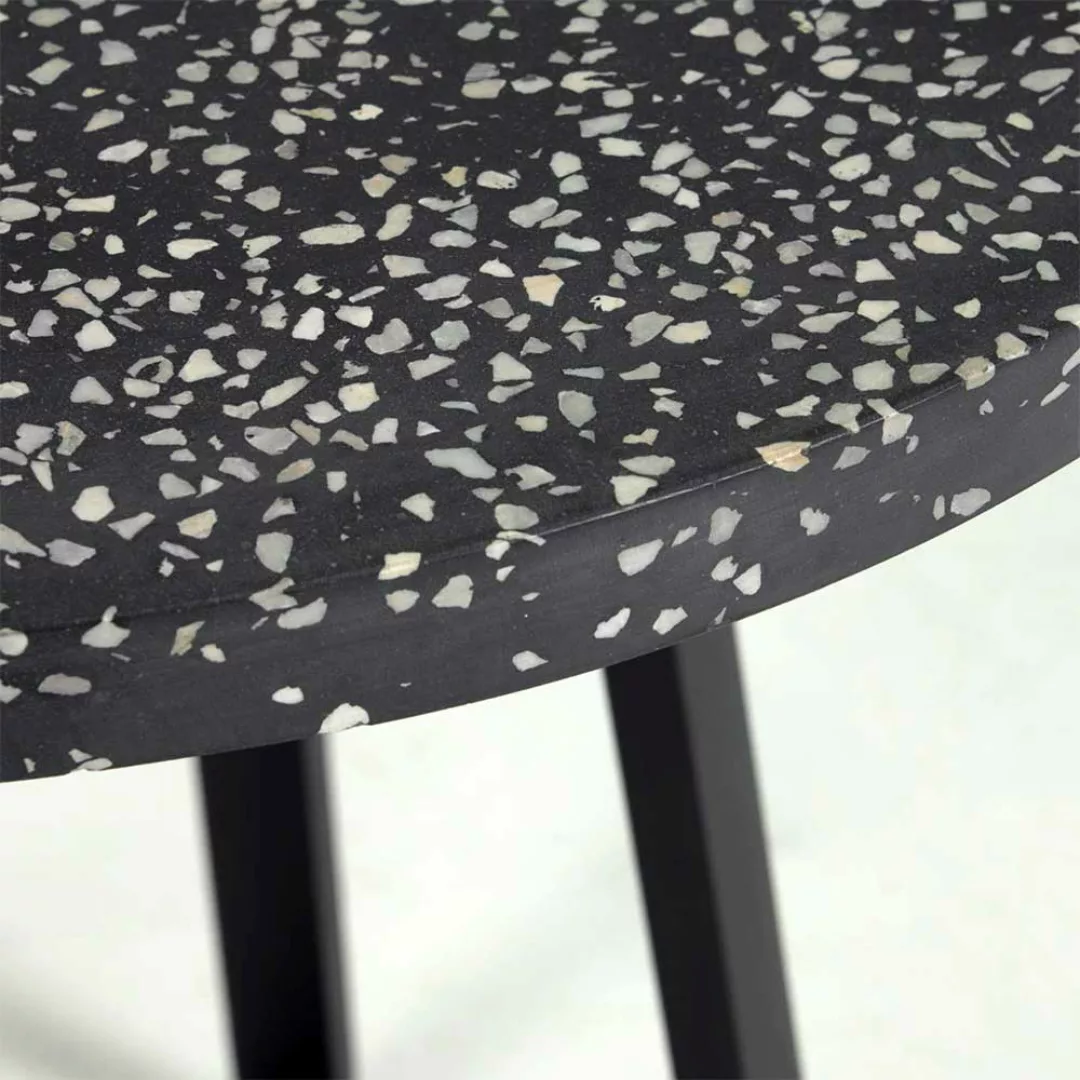 Terrazzo Tisch in Schwarz Bügelgestell günstig online kaufen