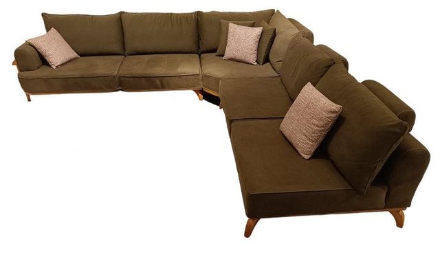 Xlmoebel Ecksofa Luxuriöse L-förmige Wohnzimmercouch in Braun mit Designerp günstig online kaufen