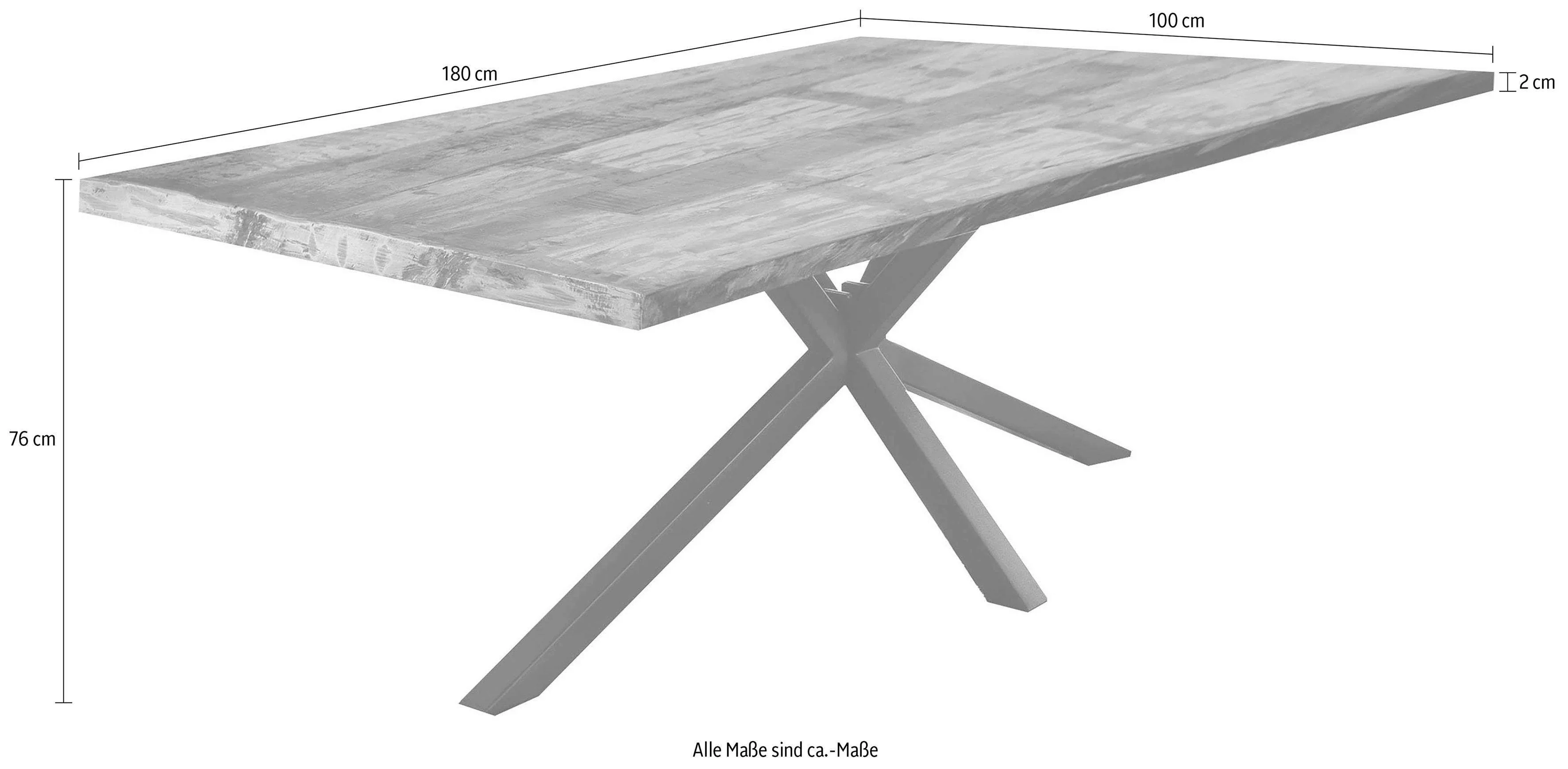 SIT Esstisch "Tops&Tables", mit Tischplatte aus Altholz mit Farbresten günstig online kaufen