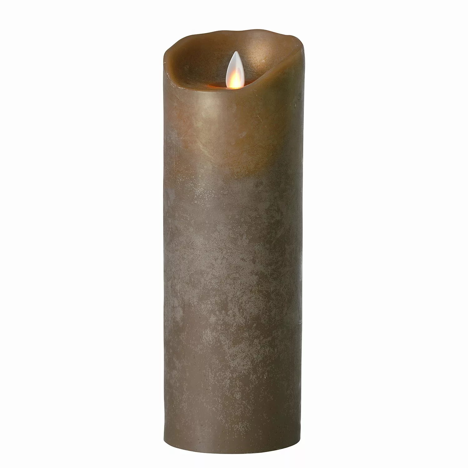 home24 Sompex LED-Kerze Flame III Echtwachs Taupe Ø 8 cm günstig online kaufen
