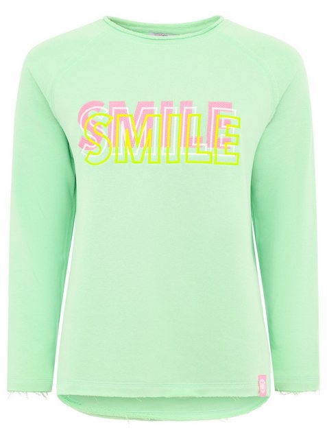 Zwillingsherz Sweatshirt "Smile" mit fröhlichem Statement-Print günstig online kaufen