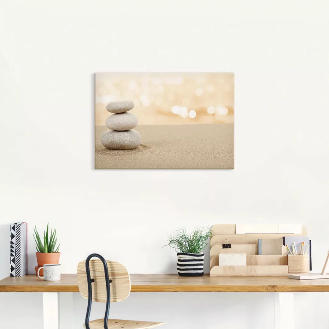 Artland Wandbild »Zen Steine im Sand«, Zen, (1 St.), als Leinwandbild, Post günstig online kaufen