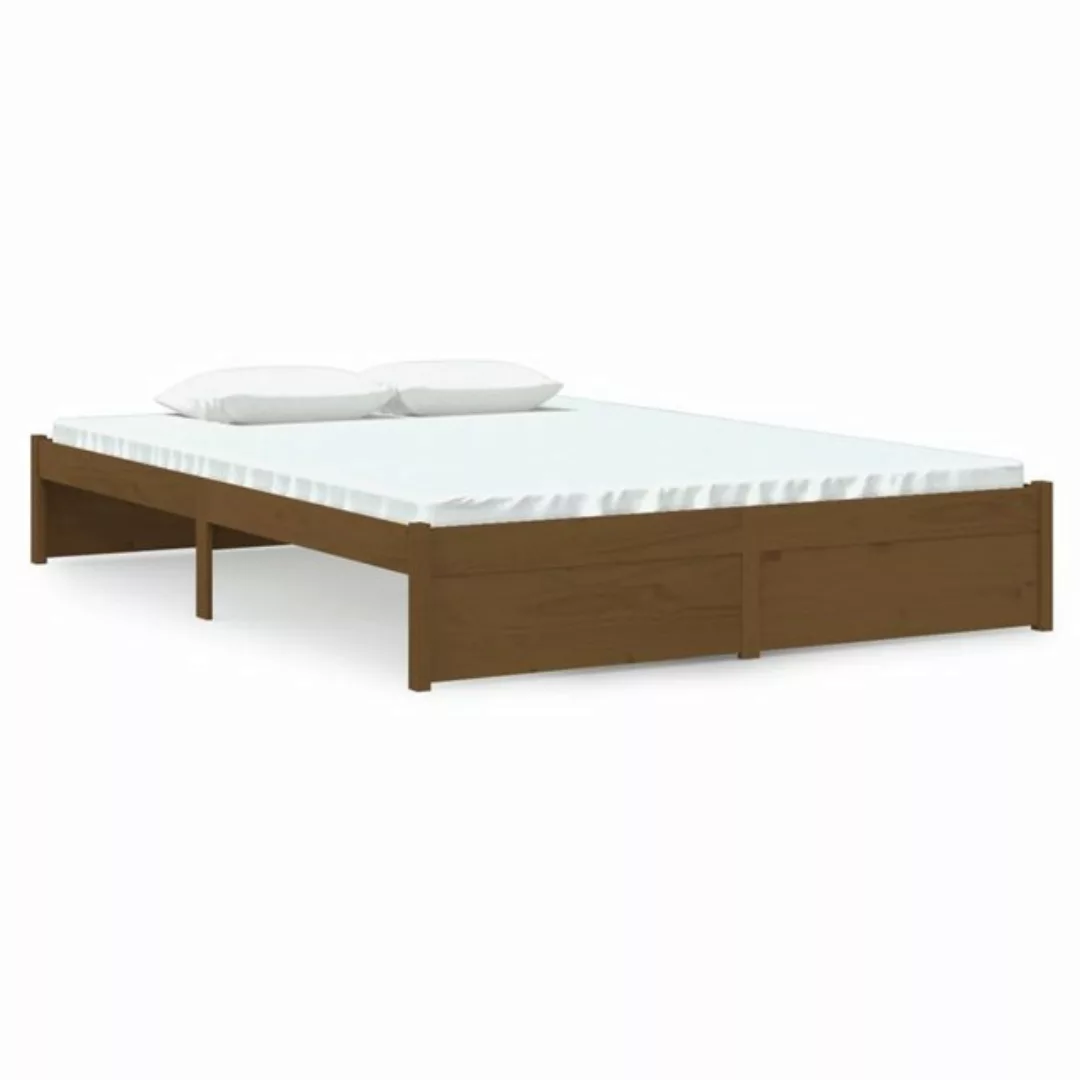 furnicato Bett Massivholzbett Honigbraun 140x190 cm günstig online kaufen