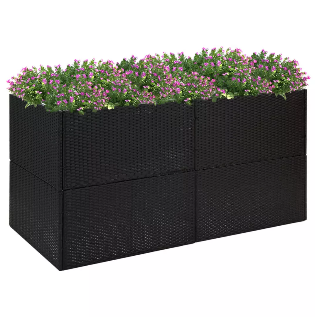 Vidaxl Pflanzkübel Schwarz 157x80x80 Cm Poly Rattan günstig online kaufen