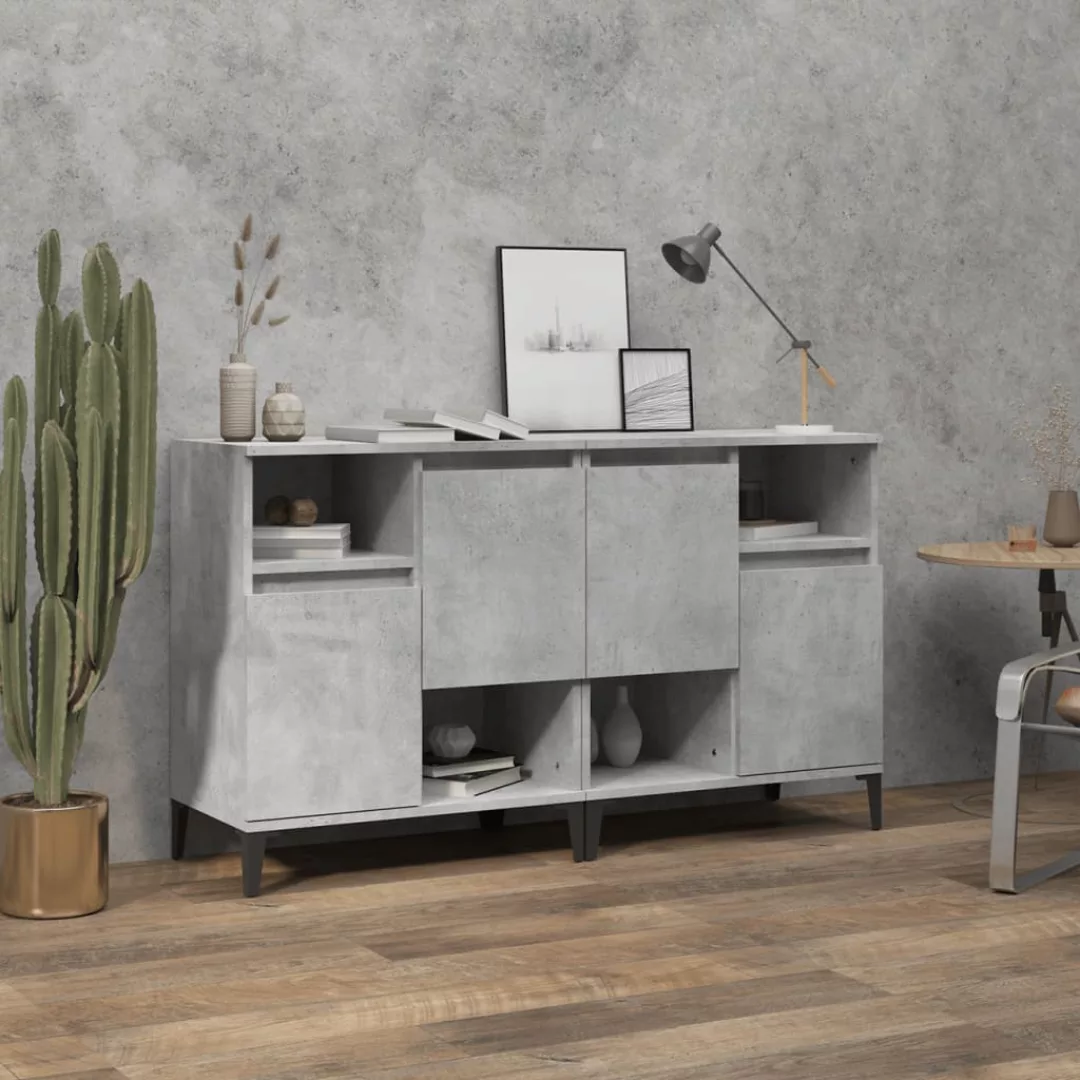 Vidaxl Sideboards 2 Stk. Betongrau 60x35x70 Cm Holzwerkstoff günstig online kaufen