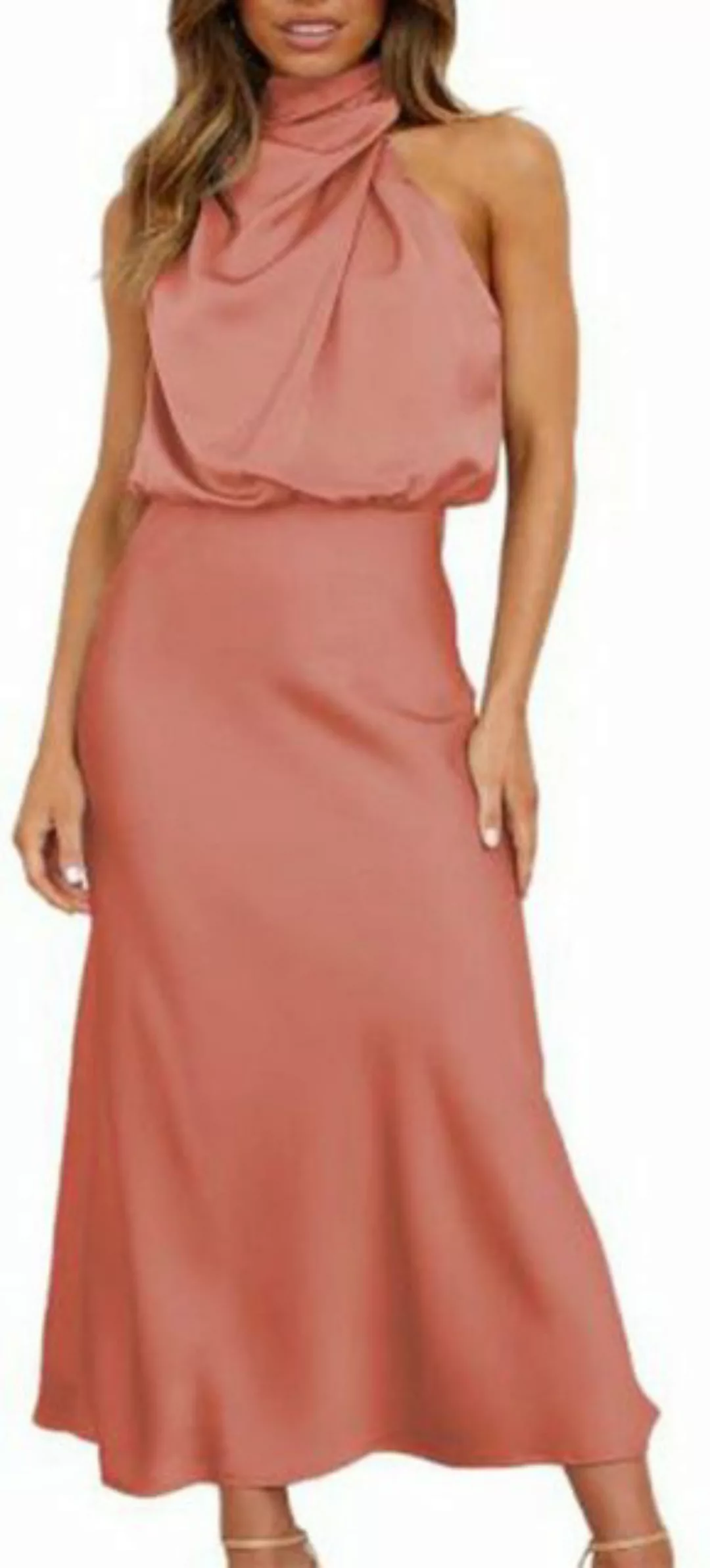 ZWY Dirndl Ärmelloses Kleid aus Satin. Stilvolles, elegantes Abendkleid günstig online kaufen