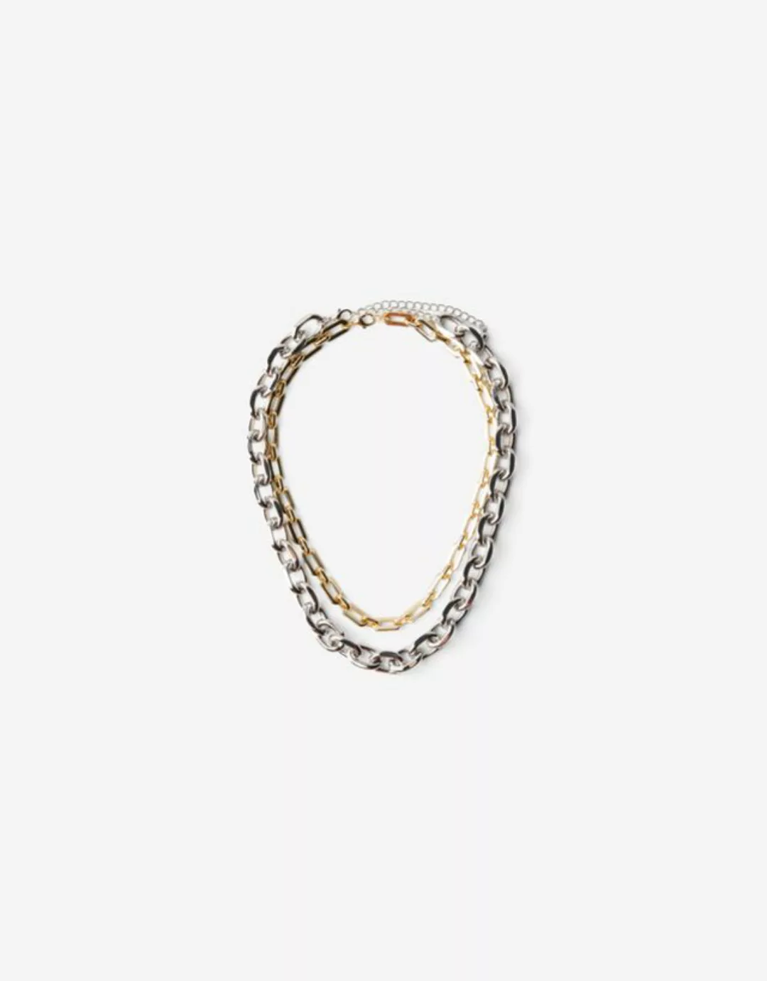 Bershka Doppelpack Halsketten Kette Signature Edition Damen Silber günstig online kaufen