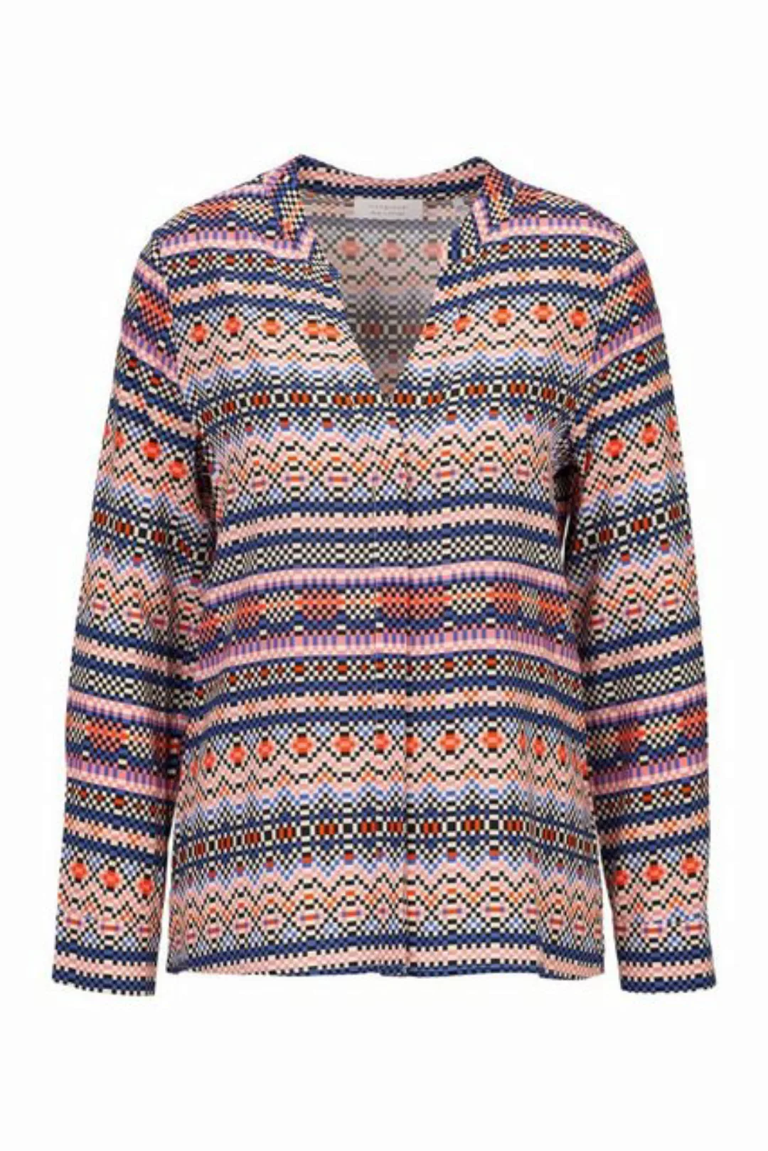 Rich & Royal Langarmbluse Printed blouse with V-neck günstig online kaufen