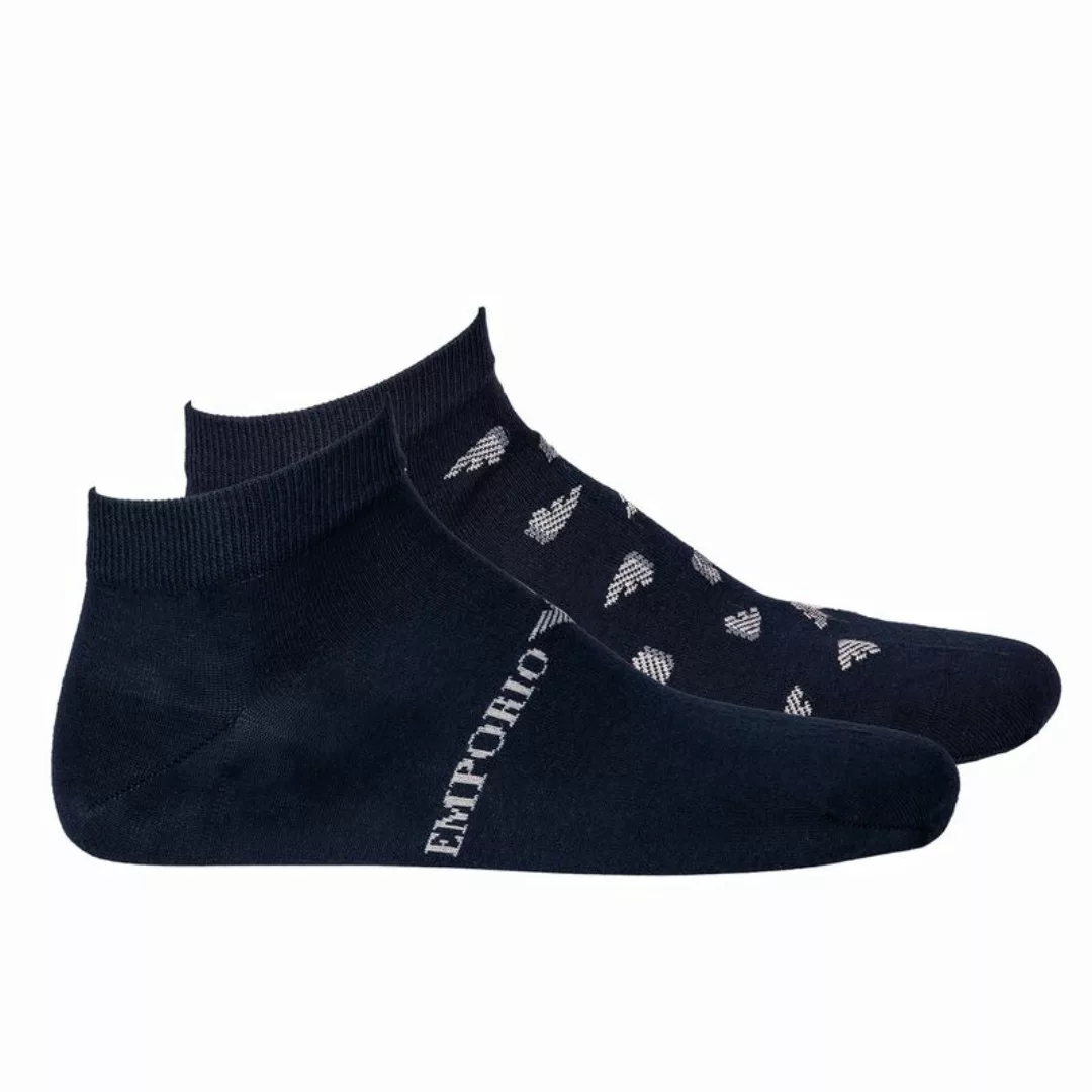 EMPORIO ARMANI Herren Sneakersocken, 2 Paar - Logodruck, One Size (39-46) B günstig online kaufen