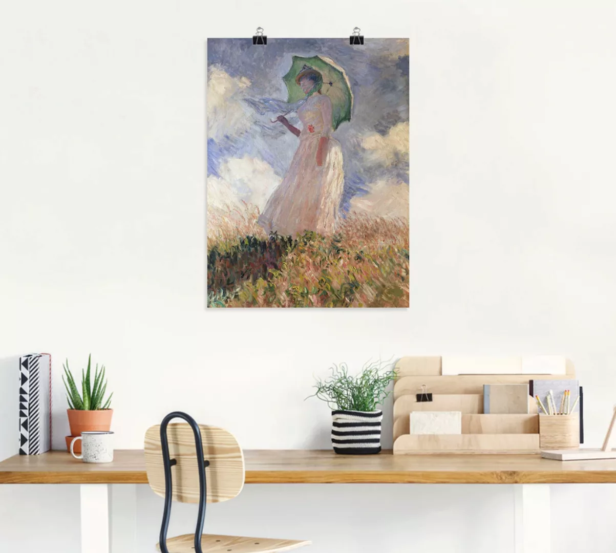 Artland Wandbild "Frau mit Sonnenschirm, Suzanne Hoschedé", Frau, (1 St.), günstig online kaufen