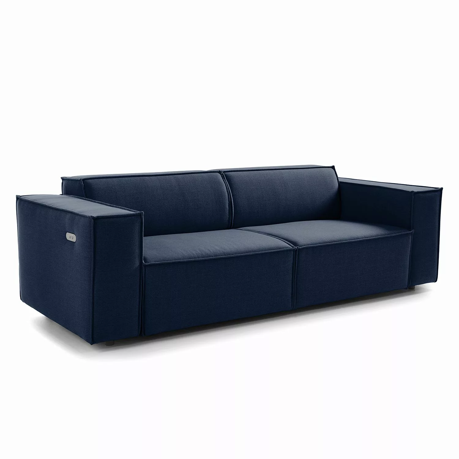 home24 Sofa Kinx 2,5-Sitzer Dunkelblau Webstoff 223x70x96 cm (BxHxT) Modern günstig online kaufen