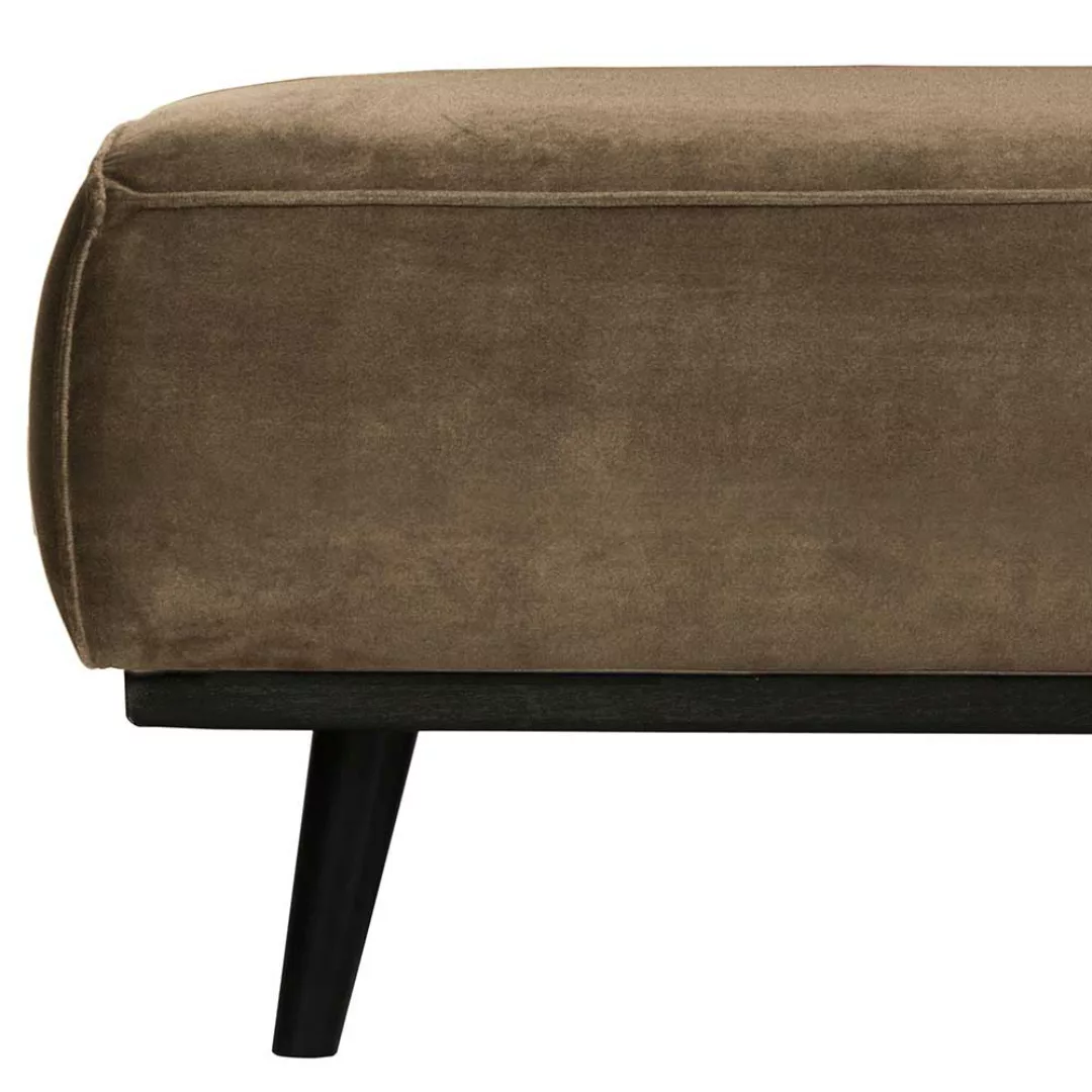 Samt Hocker in Taupe 80 cm breit günstig online kaufen