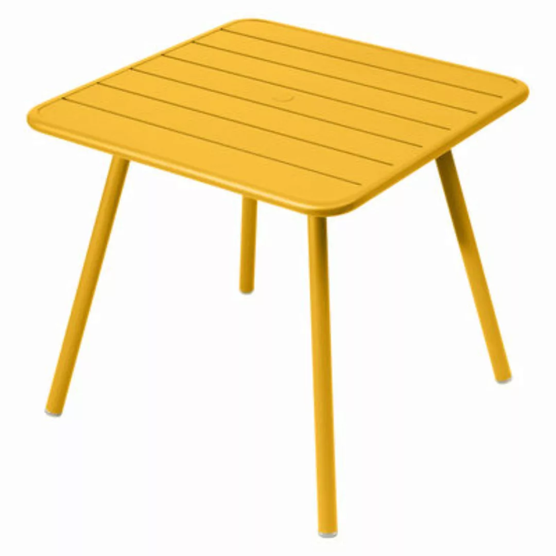 quadratischer Tisch Luxembourg metall gelb / 80 x 80 cm - 4 Beine - Fermob günstig online kaufen