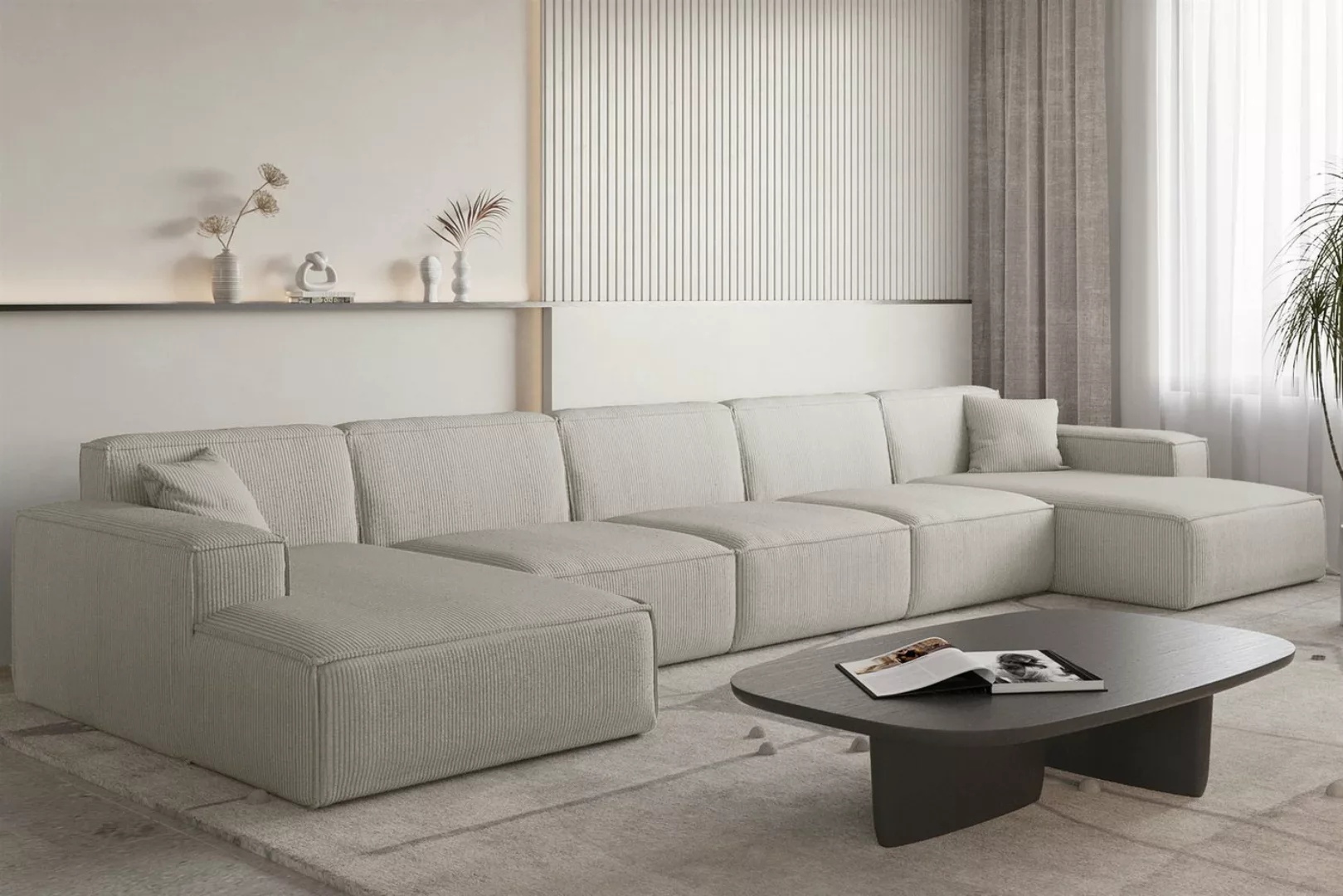 Fun Möbel Wohnlandschaft Sofa U-Form CELES PREMIUM XL in Stoff Scala, Breit günstig online kaufen