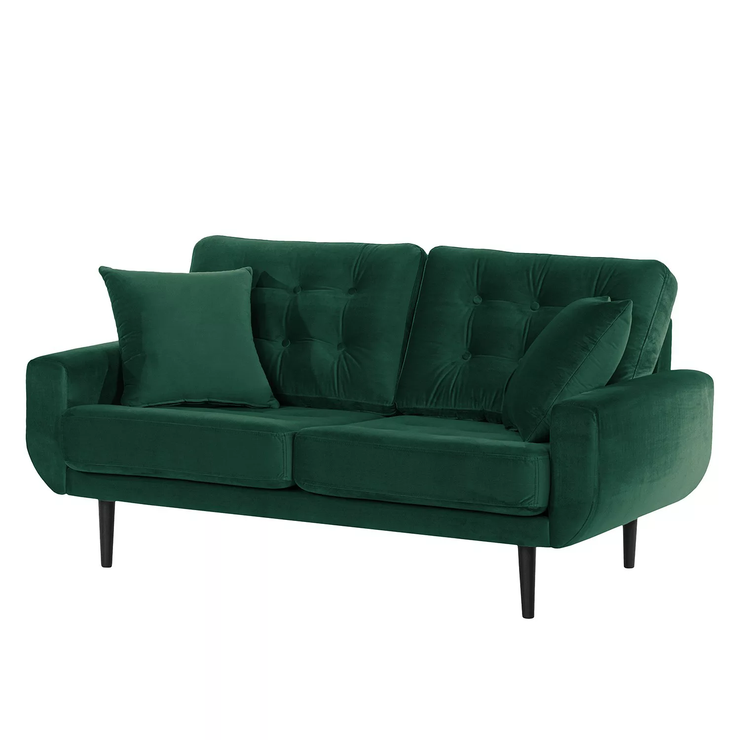 home24 Norrwood Sofa Vaise I 2-Sitzer Antikgrün Samt 154x83x90 cm günstig online kaufen