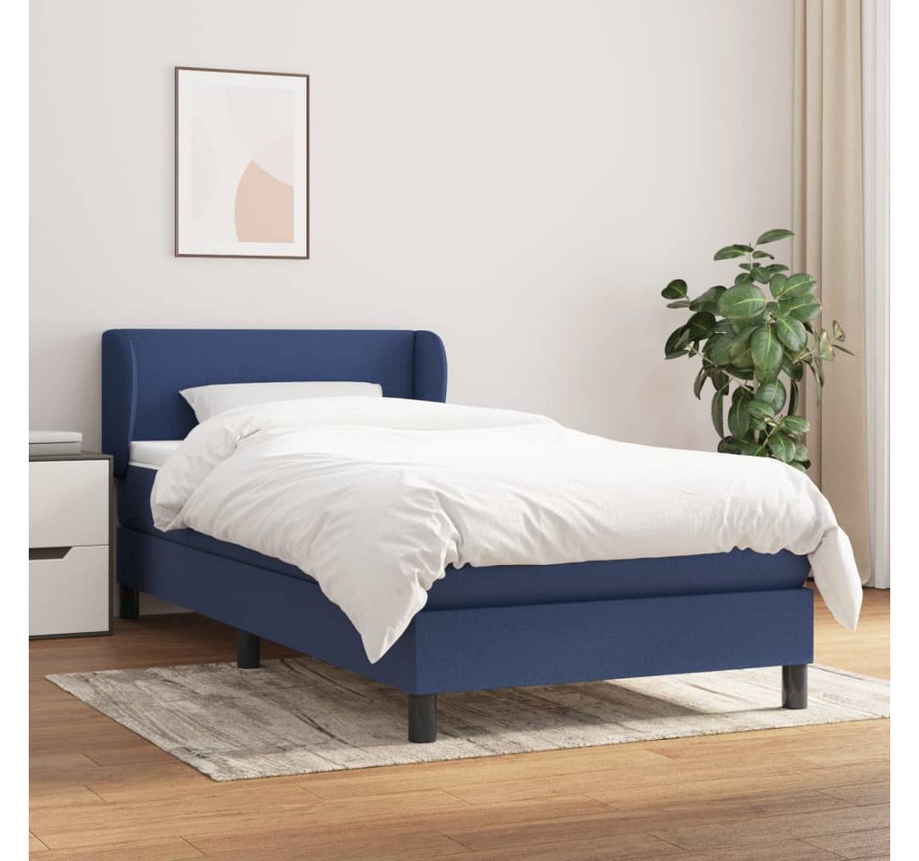 vidaXL Boxspringbett Boxspringbett mit Matratze Blau 100x200 cm Stoff Bett günstig online kaufen