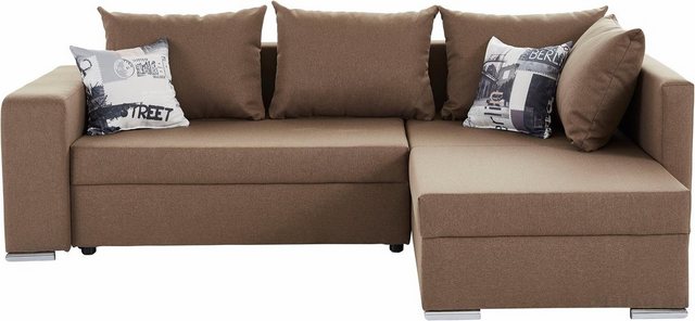 Ecksofa John mit Bettfunktion, Bettkasten und Regalarmteil günstig online kaufen