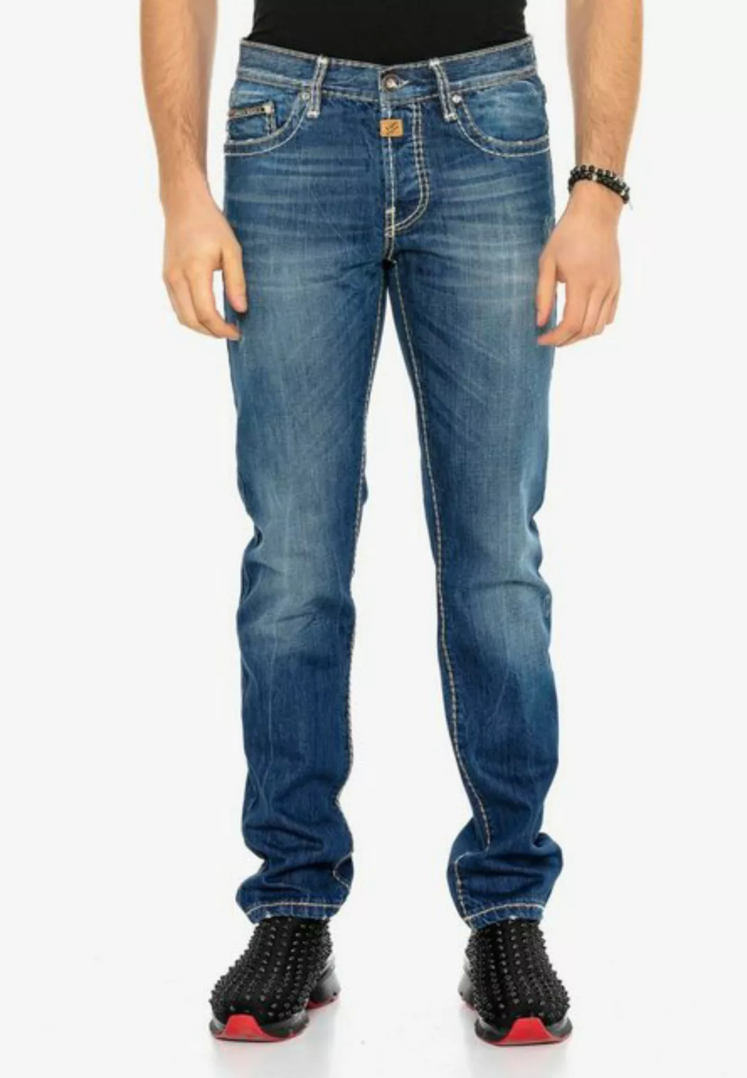 Cipo & Baxx Slim-fit-Jeans, mit Kontrastnähten günstig online kaufen