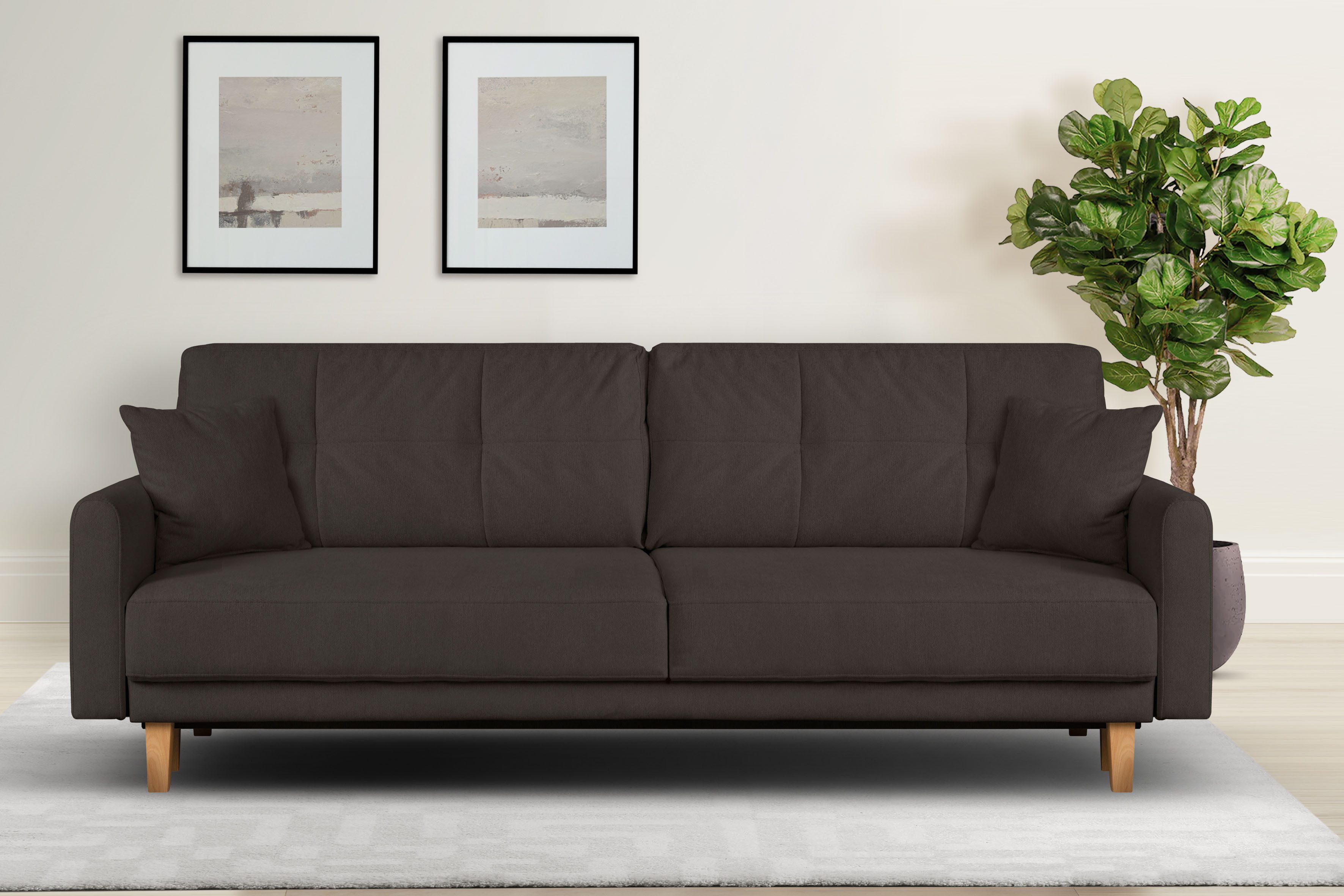Home affaire 3-Sitzer "TRIPLO optionale Schlafsofa mit Bettkasten, Maße B/T günstig online kaufen