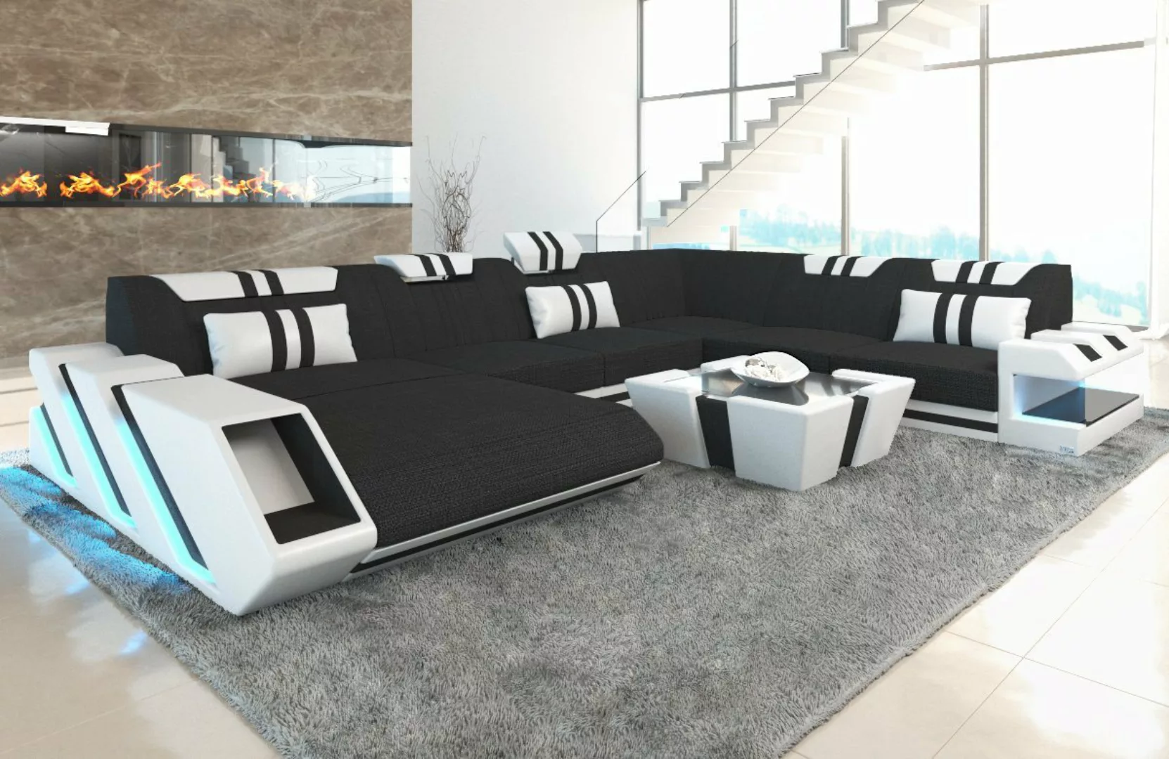 Sofa Dreams Wohnlandschaft Polster Stoffsofa Apollonia XXL Stoff Sofa Couch günstig online kaufen