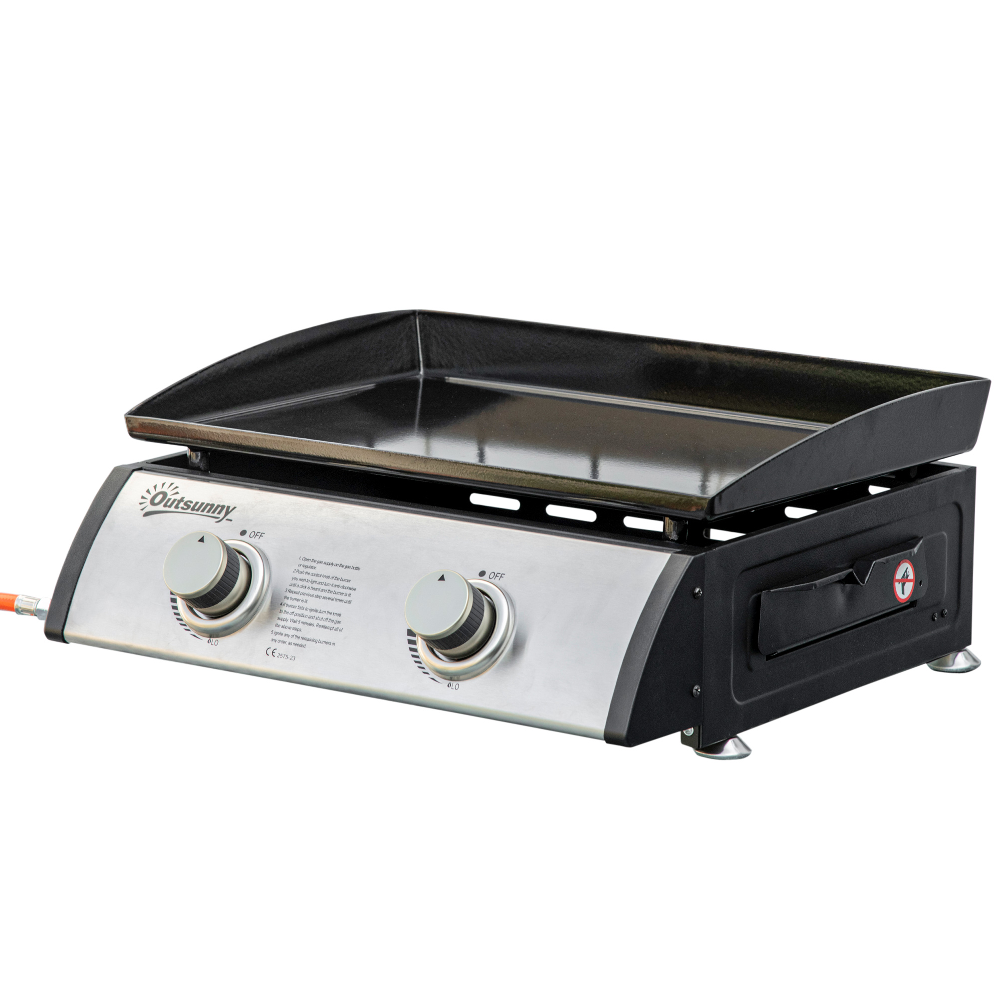 Outsunny Gasgrillplatte mit 2 Brennern, BBQ Antihaft Tischgrill mit verstel günstig online kaufen