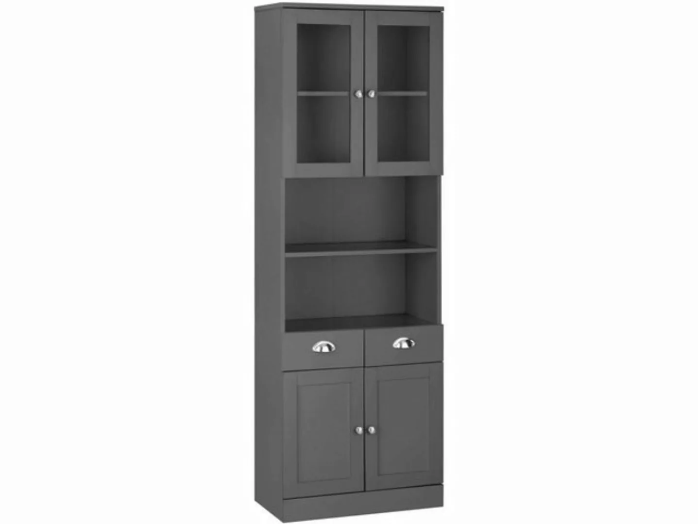 loft24 Hochschrank Kyle Badezimmer Schrank, Glastüren, Metallgriffe, Höhe 1 günstig online kaufen