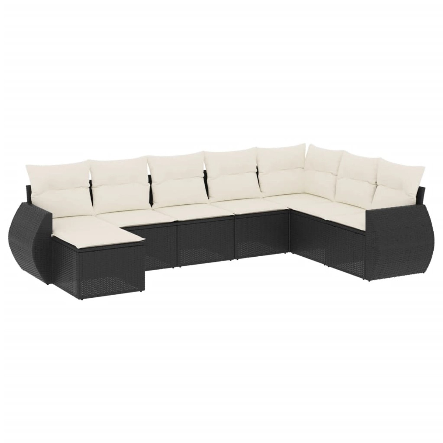 vidaXL 8-Tlg Garten-Sofagarnitur mit Kissen Schwarz Poly Rattan 3254093 günstig online kaufen