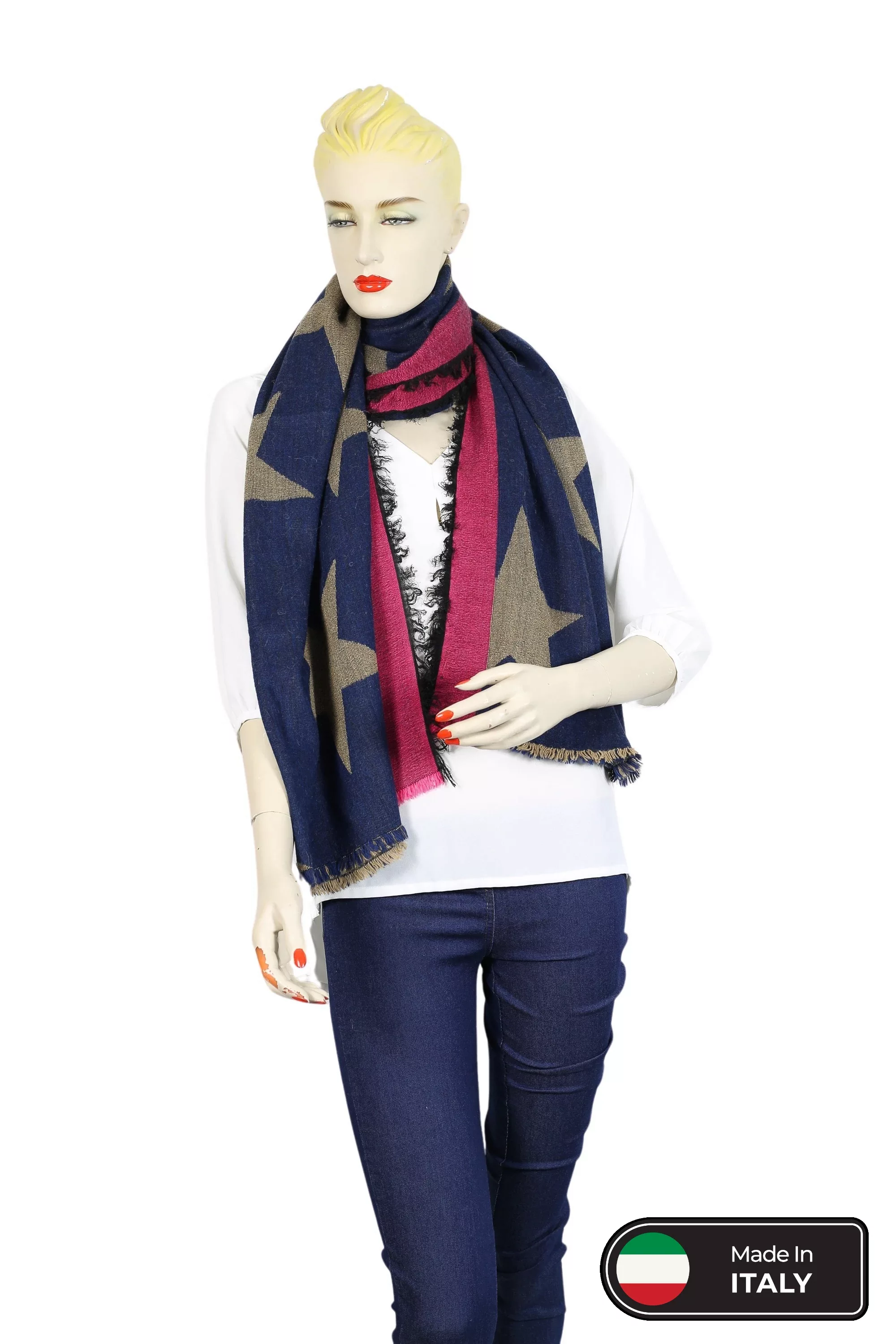 COLLEZIONE ALESSANDRO Wollschal "Sternen", mit Wollanteil, Made in Italy günstig online kaufen