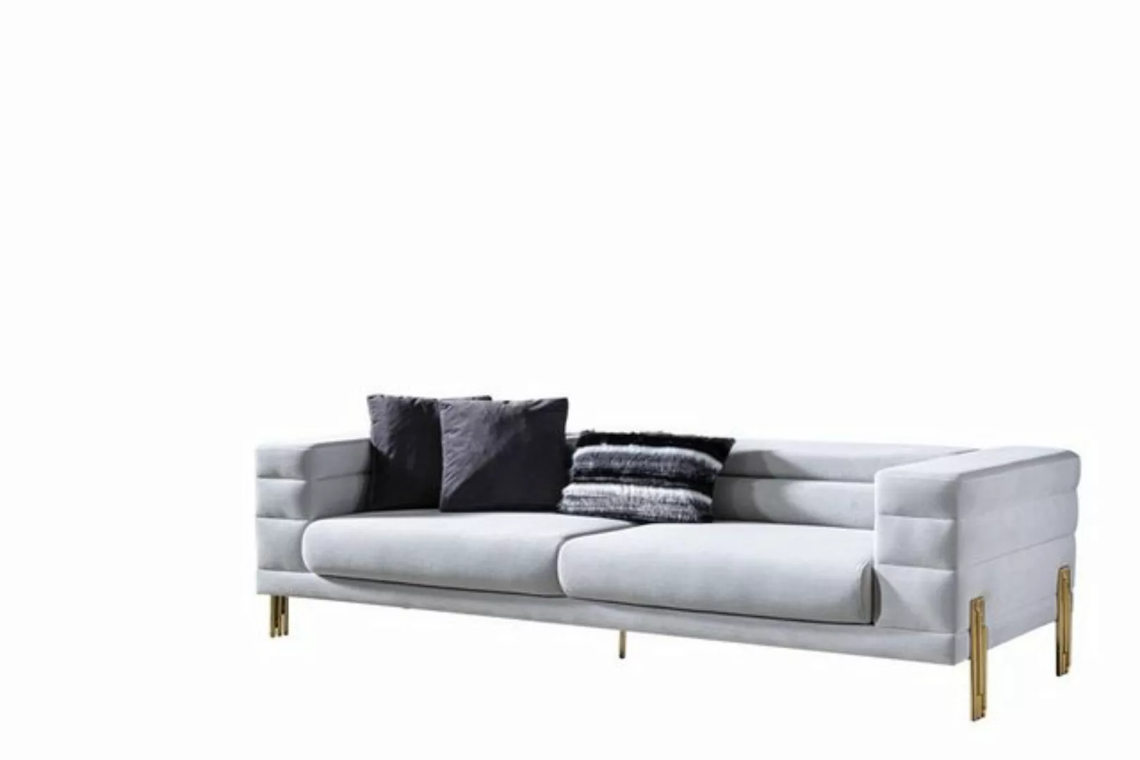 JVmoebel Sofa Viersitzer Sofa 4 Sitzer Sofas Stoff Weiß Wohnzimmer Luxus Mo günstig online kaufen