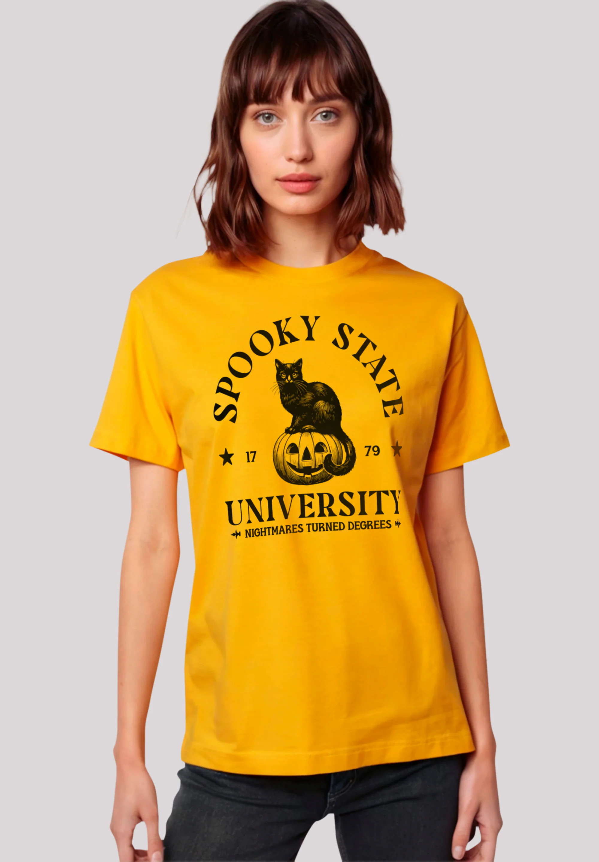 F4NT4STIC T-Shirt "Halloween University Spooky state cat", Premium Qualität günstig online kaufen