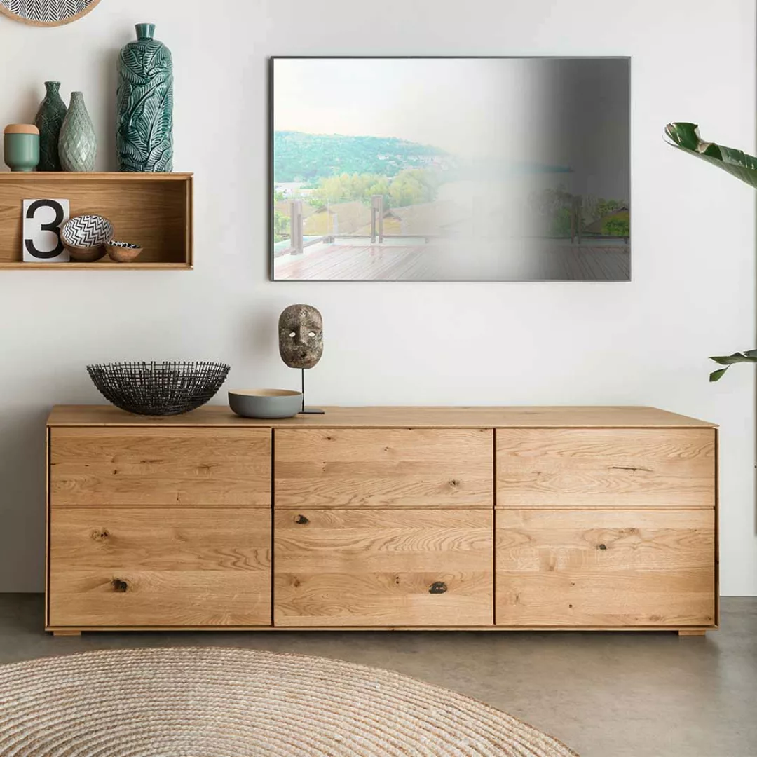 Hängesideboard aus Wildeiche Massivholz 172 cm breit günstig online kaufen