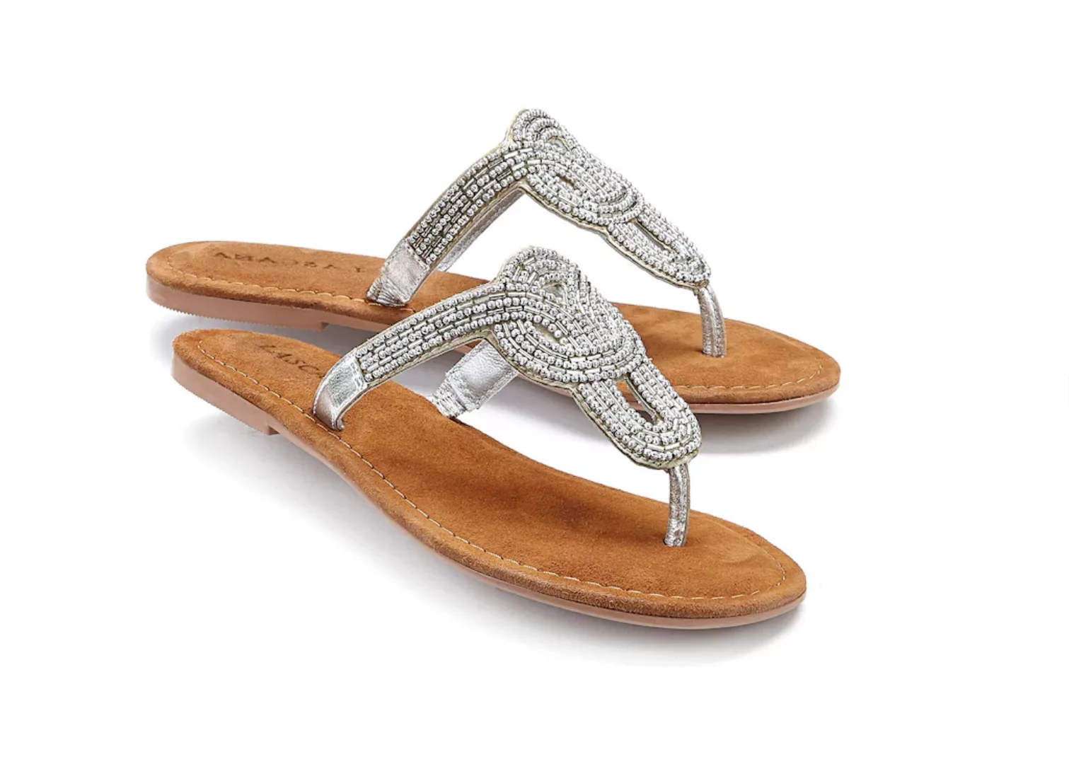 LASCANA Zehentrenner "Sandale, Pantolette, Sommerschuh,", mit Zierperlen un günstig online kaufen