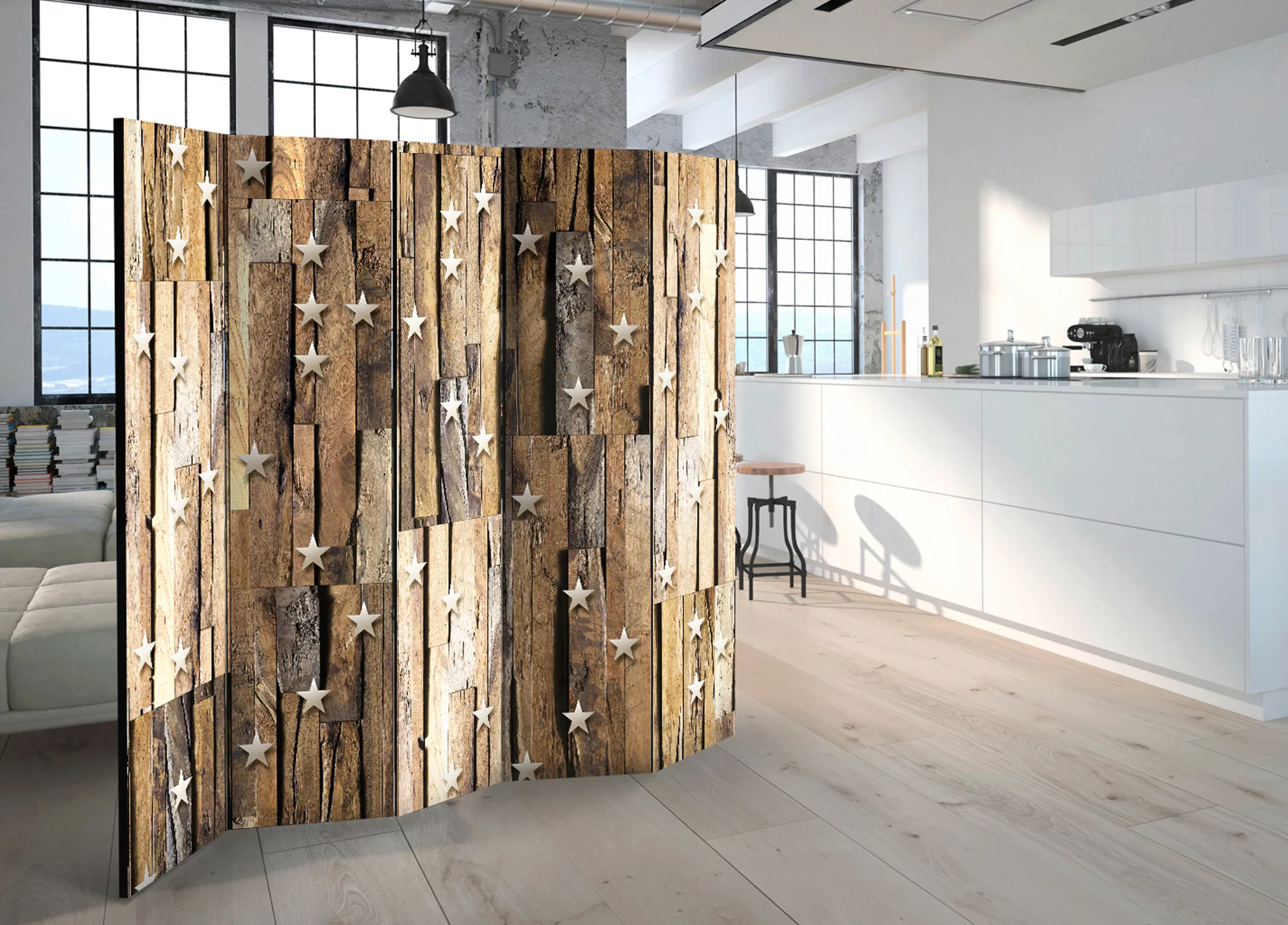 5-teiliges Paravent - Wooden Constellation Ii [room Dividers] günstig online kaufen