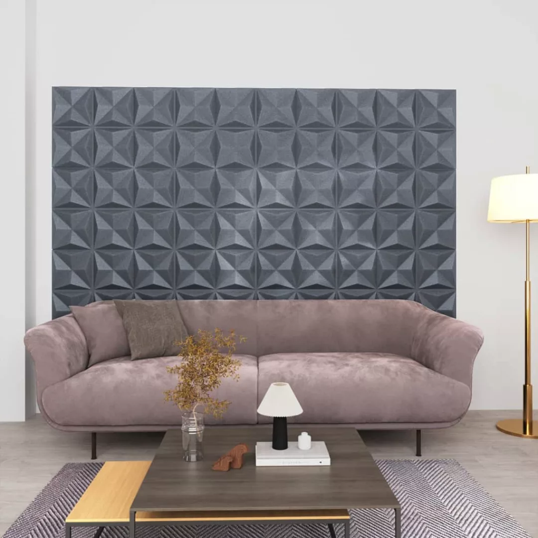 Vidaxl 3d-wandpaneele 48 Stk. 50x50 Cm Origami Grau 12 M² günstig online kaufen