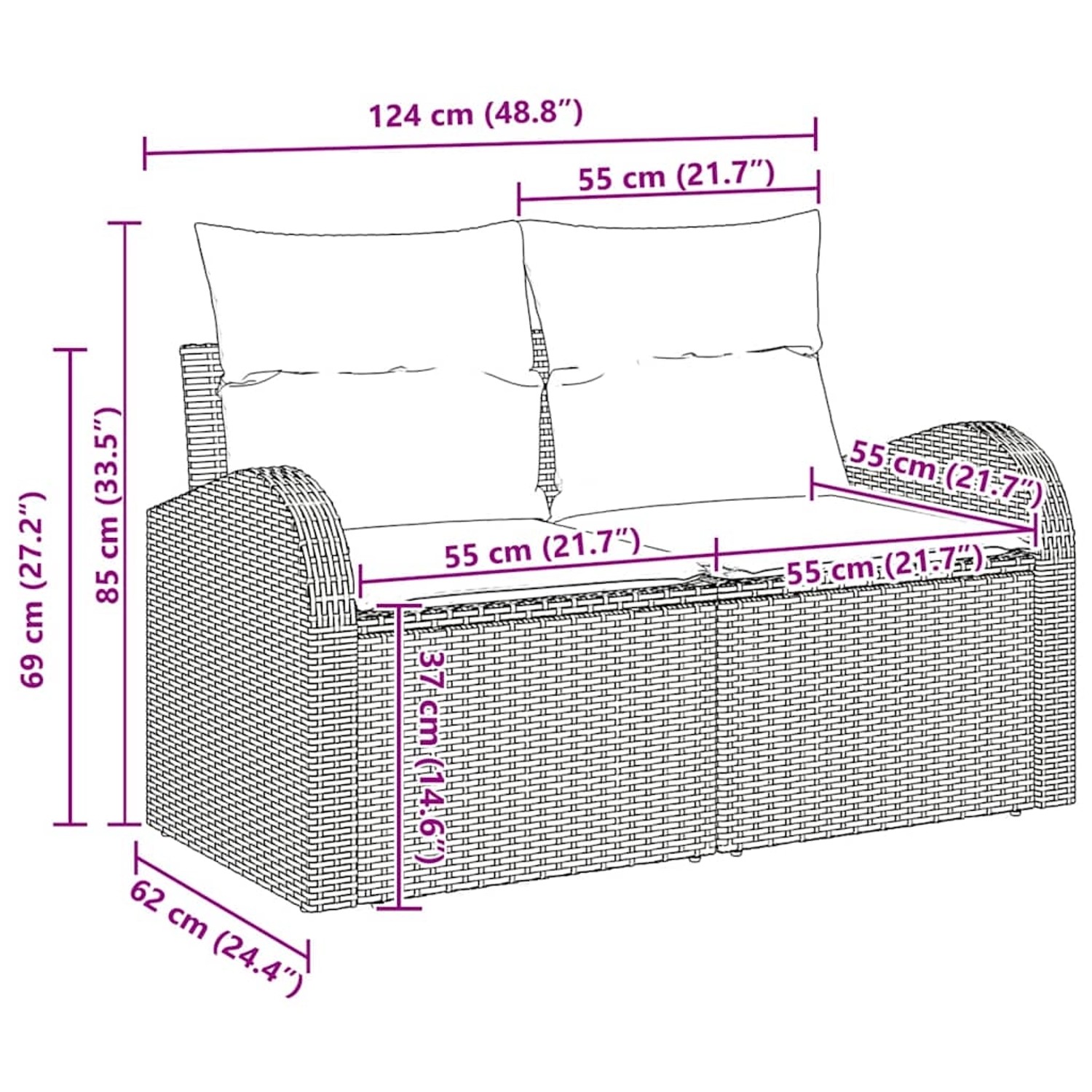vidaXL Garten-Sofa-Set 6-Tlg Beige Poly Rattan 3347518 günstig online kaufen