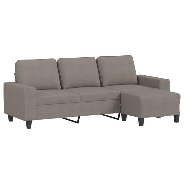 vidaXL Sofa 3-Sitzer-Sofa mit Hocker 180 cm Stoff, Taupe günstig online kaufen