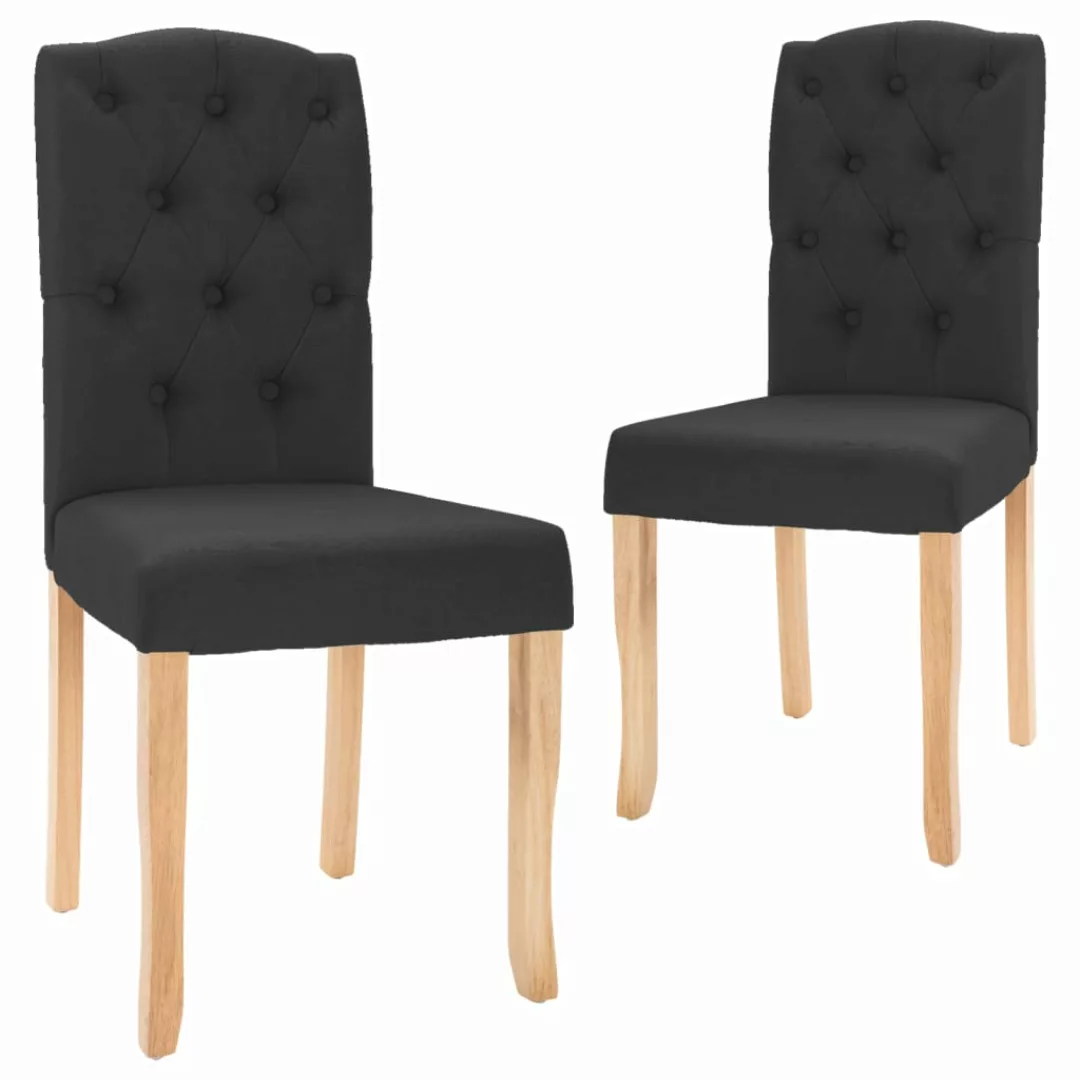 Esszimmerstühle 2 Stück Schwarz Stoff günstig online kaufen