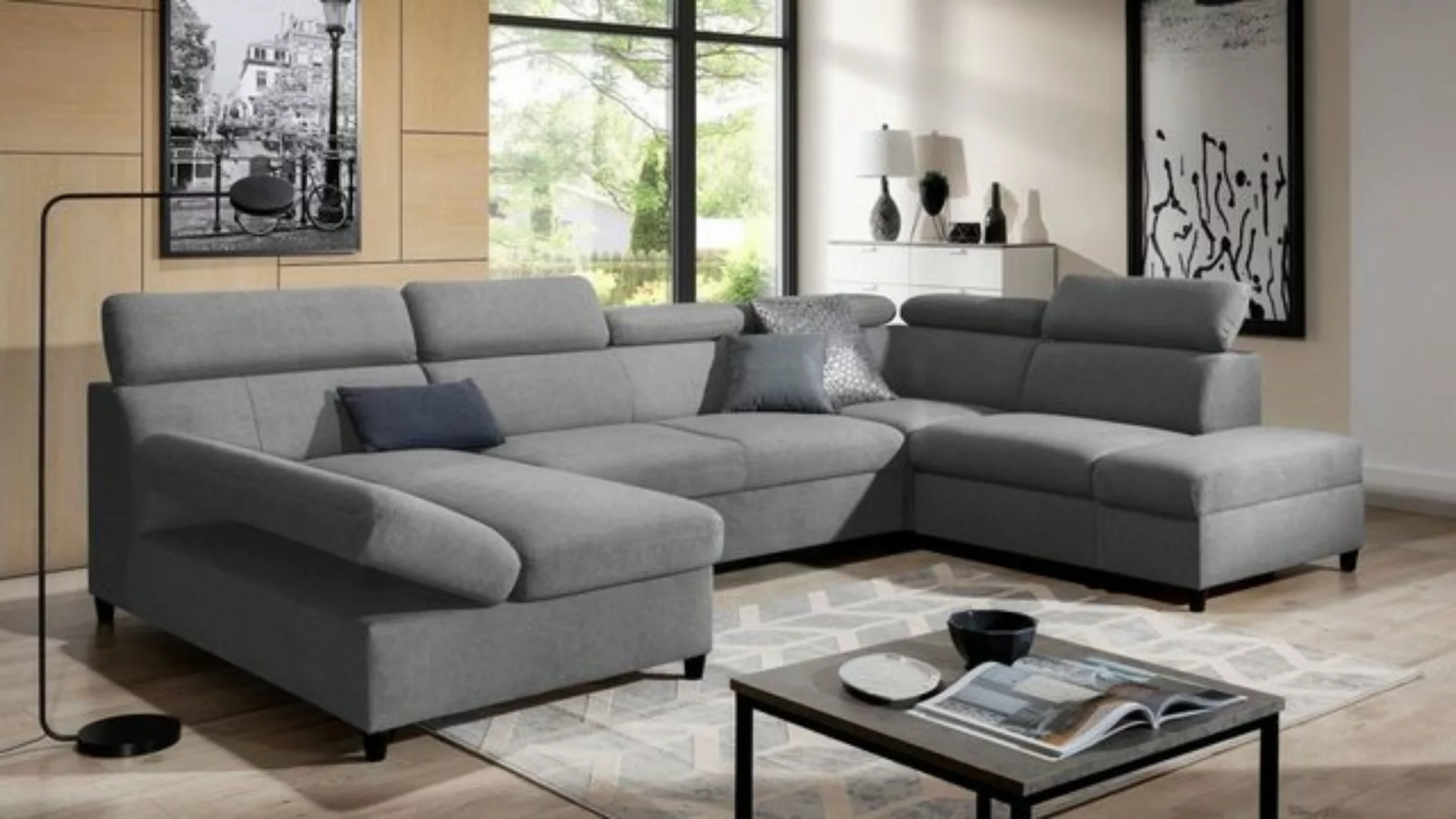 Luxusbetten24 Schlafsofa Designer Sofa Noura U, mit Schlaf- und Klappfunkti günstig online kaufen