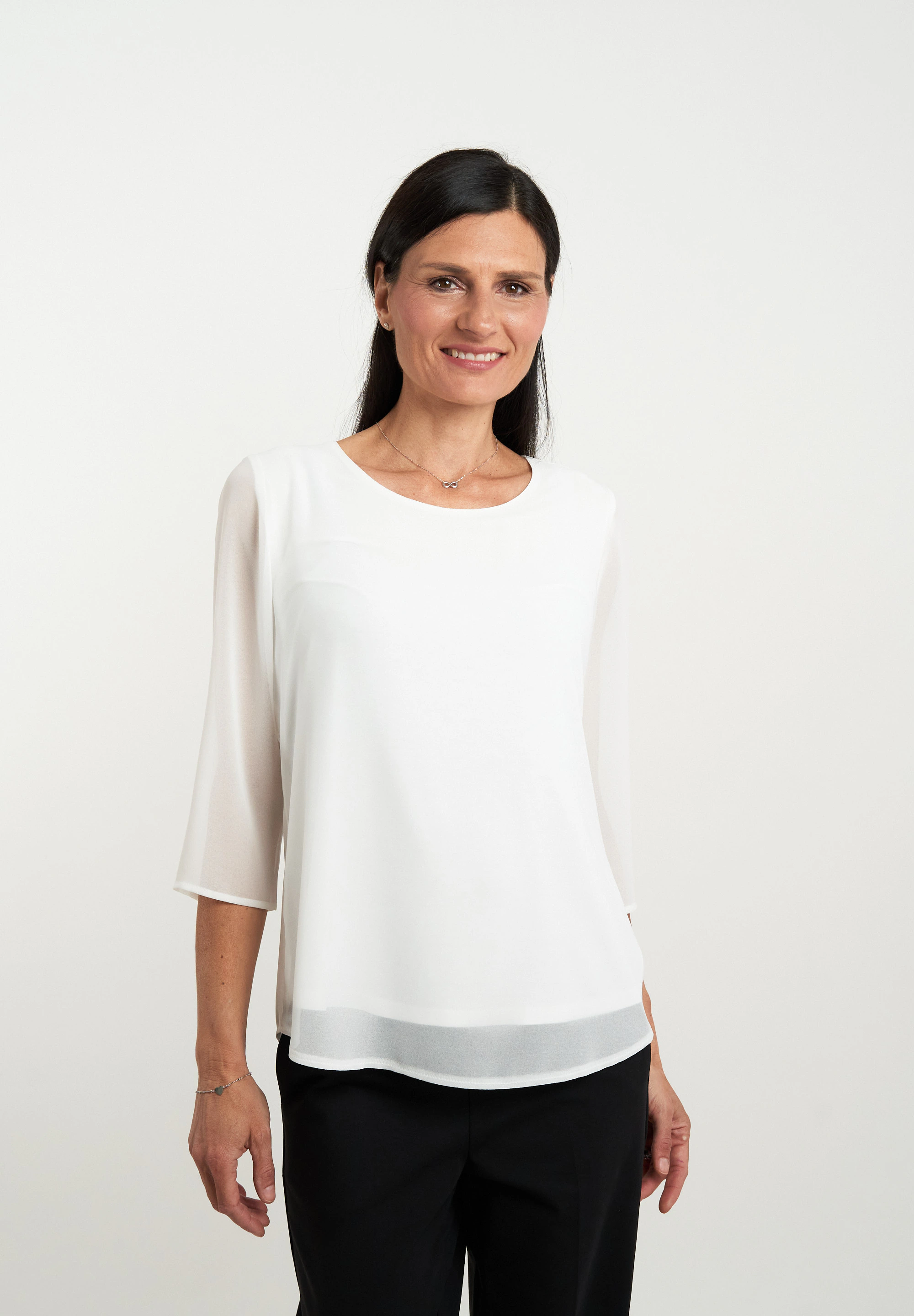 Seidel Moden Chiffonbluse, mit 3/4-Armen und in Doppel-Layer-Optik günstig online kaufen