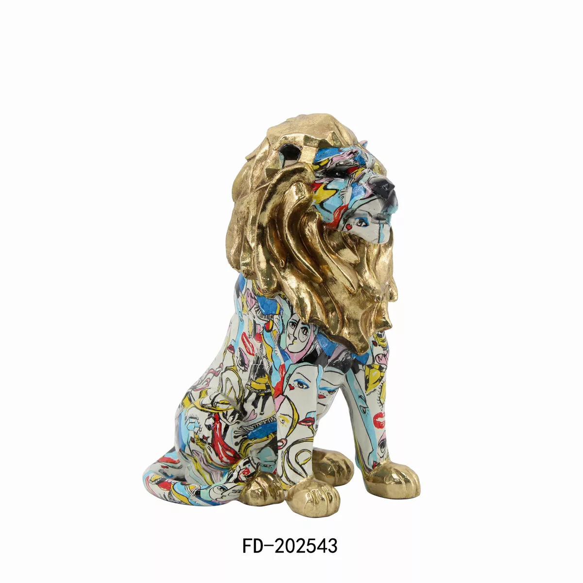 Deko-figur Dkd Home Decor Golden Löwe Harz Bunt Moderne (21 X 14,5 X 27 Cm) günstig online kaufen