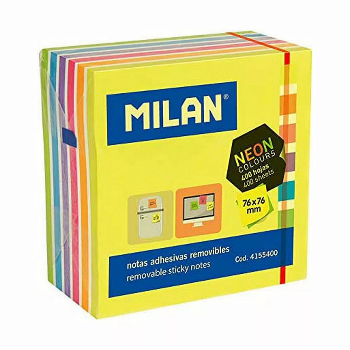 Schein Notizblock Milan Neon Selbstklebend Gelb (7,6 X 7,6 Cm) günstig online kaufen