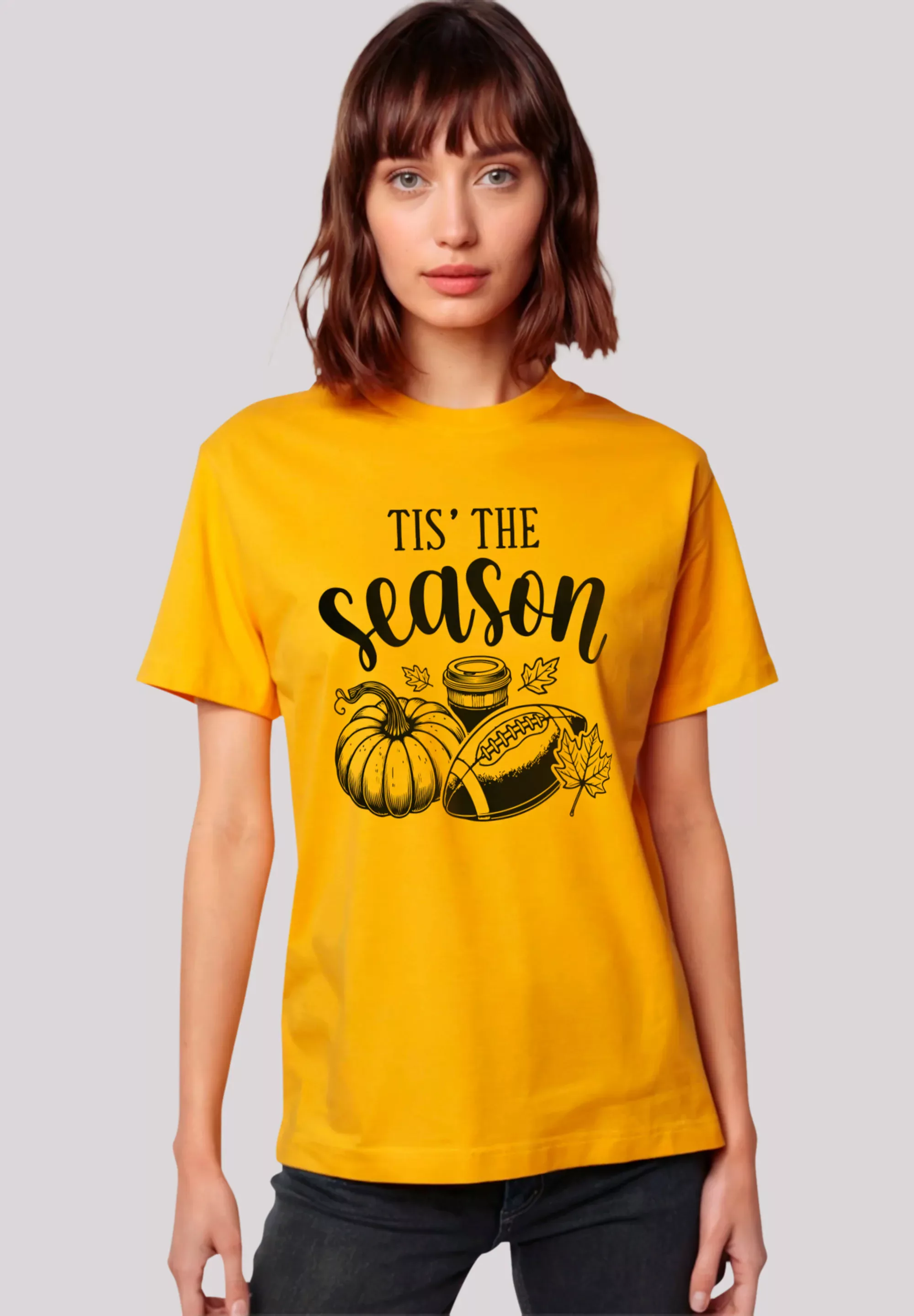 F4NT4STIC T-Shirt "Fall pumpkin coffe football its the Season", Premium Qua günstig online kaufen