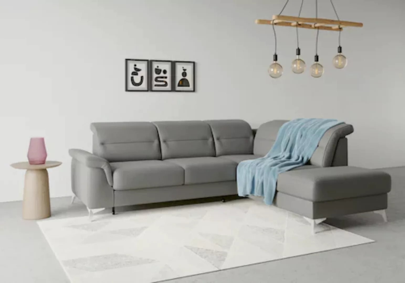 sit&more Ecksofa "Sinatra L-Form", mit Ottomane, optional mit Kopfteilverst günstig online kaufen