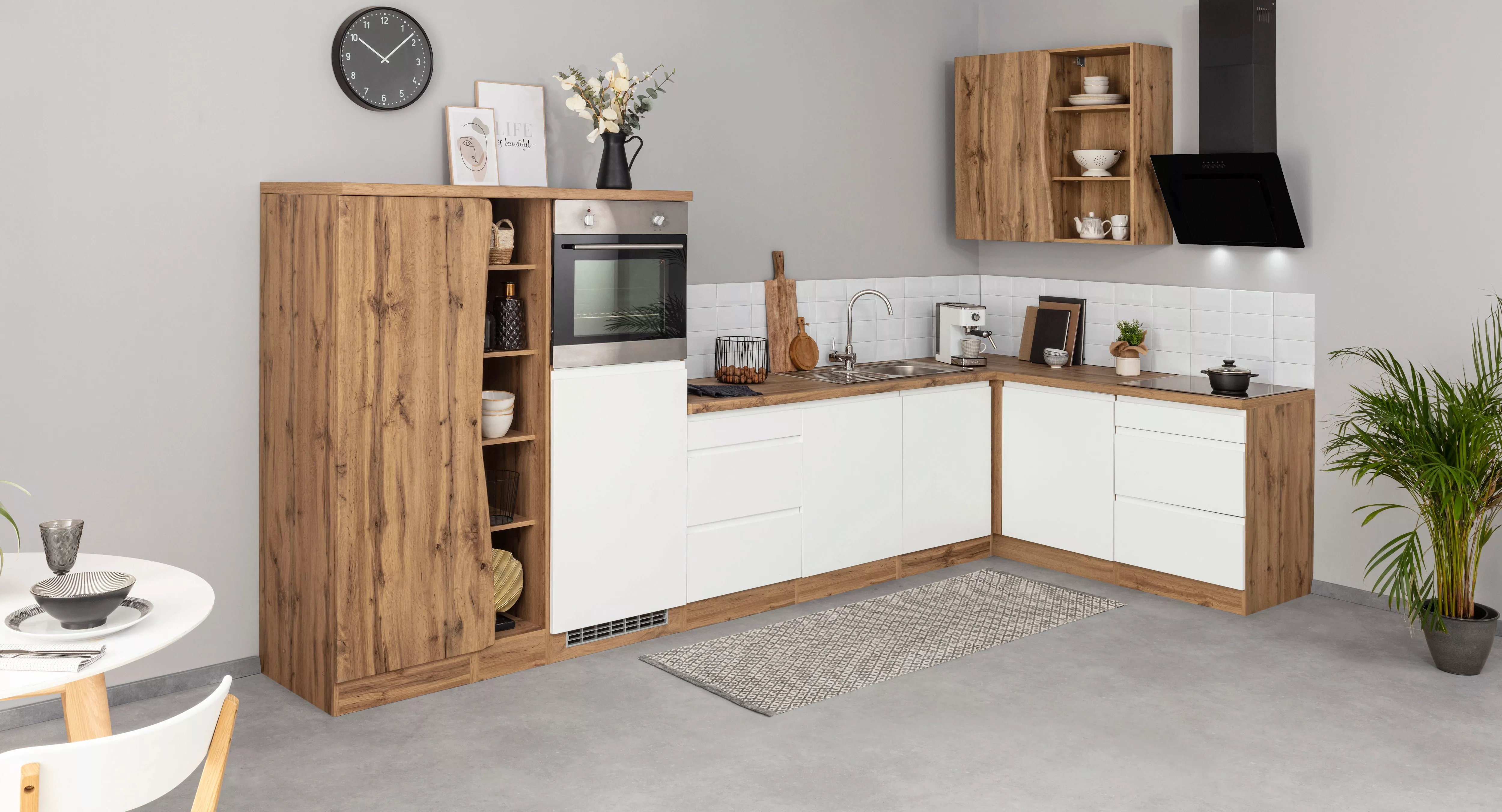 KOCHSTATION Küchenzeile "KS-Bruneck", 300 cm breit, Ceran-oder Induktionsko günstig online kaufen