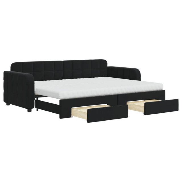 vidaXL Gästebett Gästebett Tagesbett Ausziehbar mit Schubladen Schwarz 80x2 günstig online kaufen